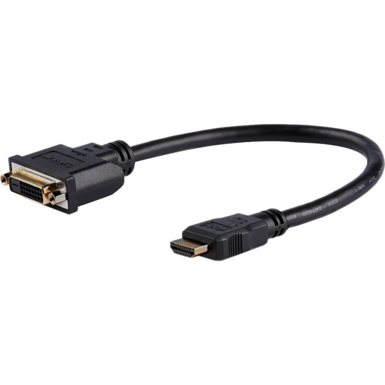 StarTech.com 8in (20cm) HDMI to DVI Adapter, DVI-D to HDMI (1920x1200p), 10 Pack, HDMI Male to DVI-D Female Cable, HDMI to DVI Cord, Black - Image 4