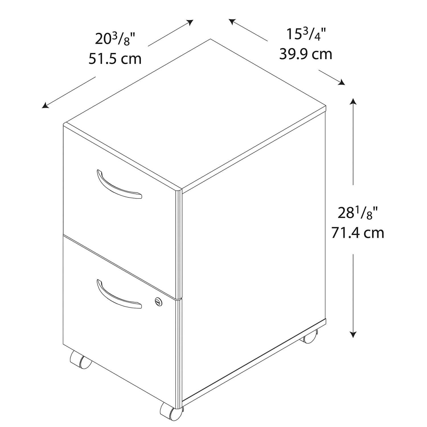 Bush Business Furniture Components 21inD Vertical 2-Drawer Mobile File Cabinet, Natural Cherry/Graphite Gray, Delivery - Image 6