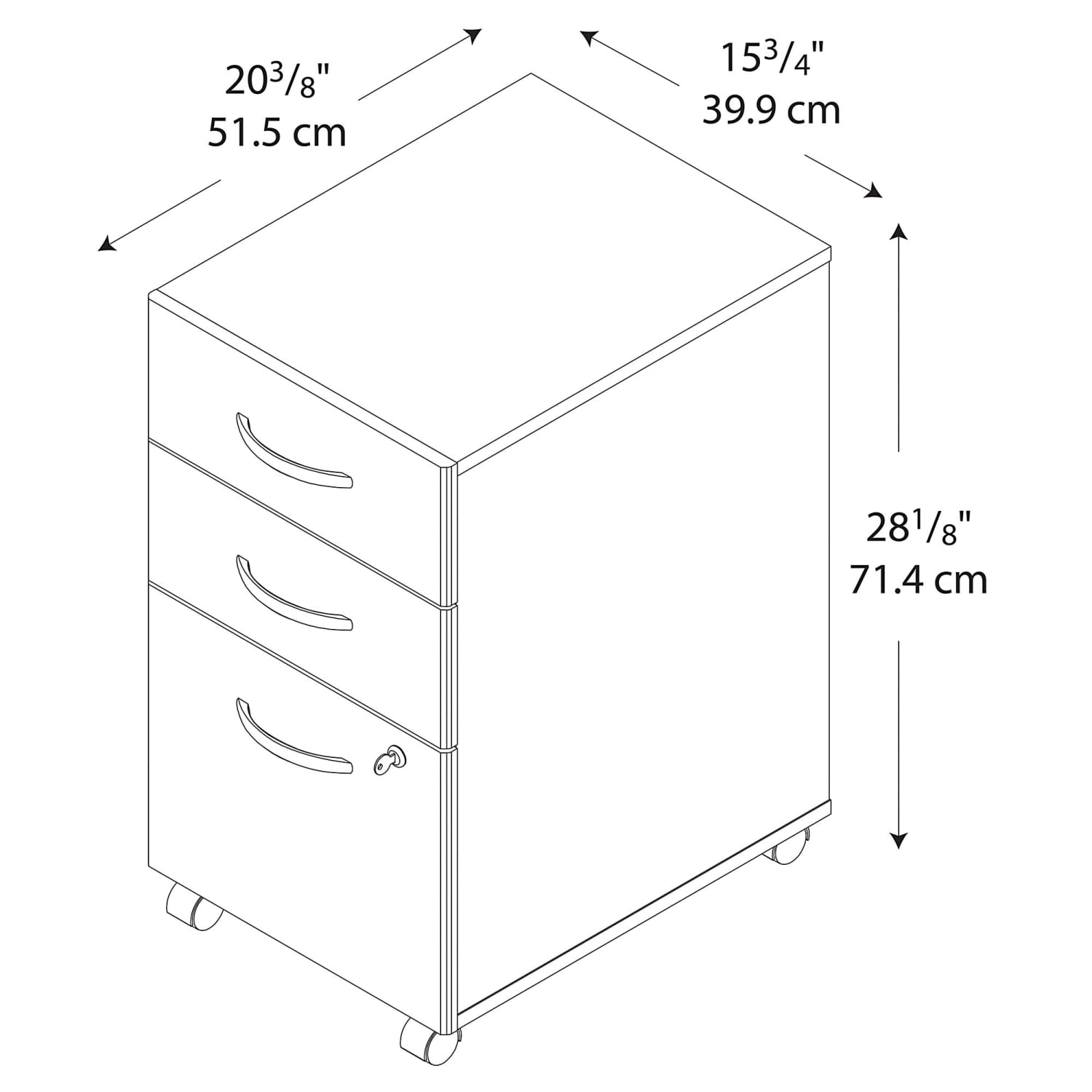 Bush Business Furniture Components 21inD Vertical 3-Drawer Mobile File Vertical File Cabinet, Natural Cherry/Graphite Gray, Delivery - Image 6