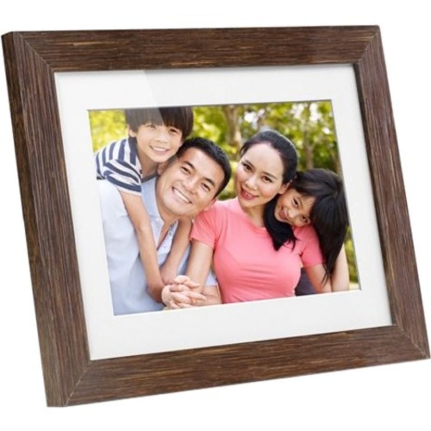 Aluratek 8 inch Distressed Wood Digital Photo Frame with Auto Slideshow Feature - 8in LCD Digital Frame - ADPFD08F