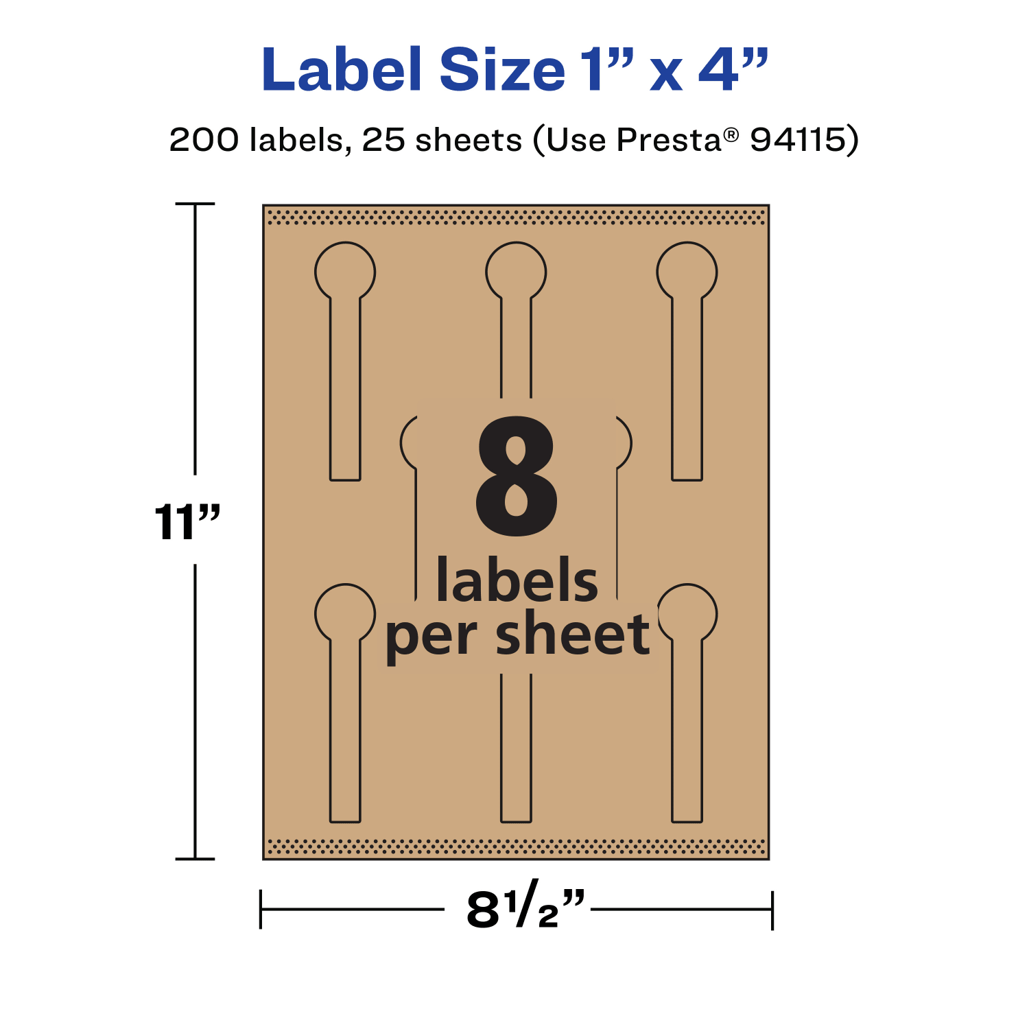 Avery Kraft Permanent Labels With Sure Feed, 94115-KMP25, Lollipop, 1in x 4in, Brown, Pack Of 200 - Image 6