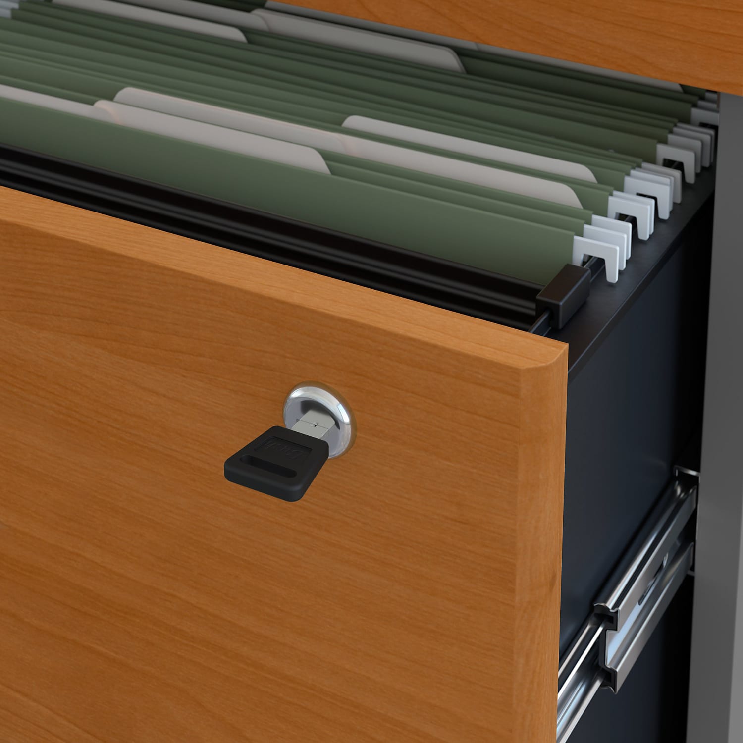 Bush Business Furniture Components 35-2/3inW x 23-3/10inD Lateral 2-Drawer File Cabinet, Natural Cherry/Graphite Gray, Standard Delivery - Image 4