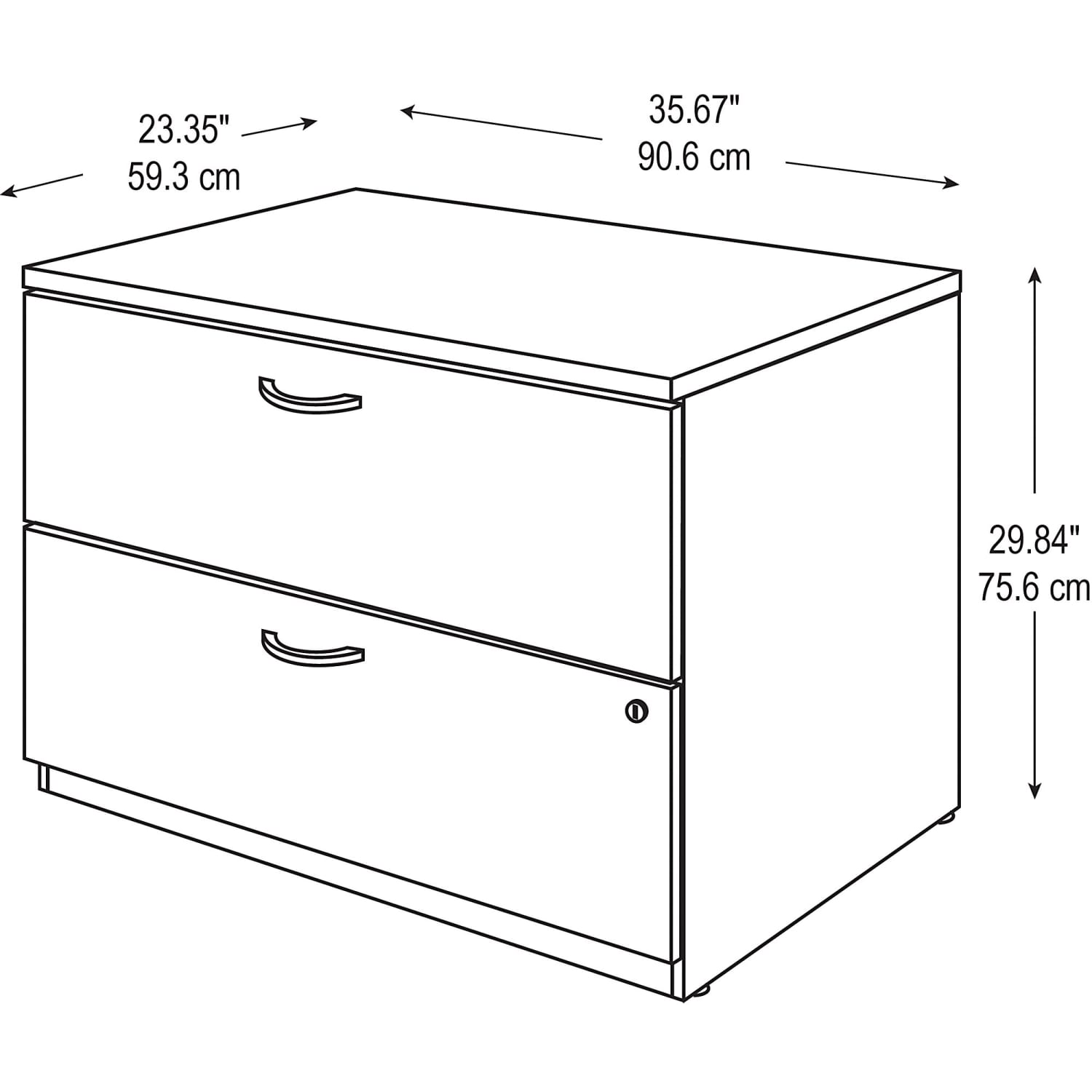 Bush Business Furniture Components 35-2/3inW x 23-3/10inD Lateral 2-Drawer File Cabinet, Natural Cherry/Graphite Gray, Standard Delivery - Image 5