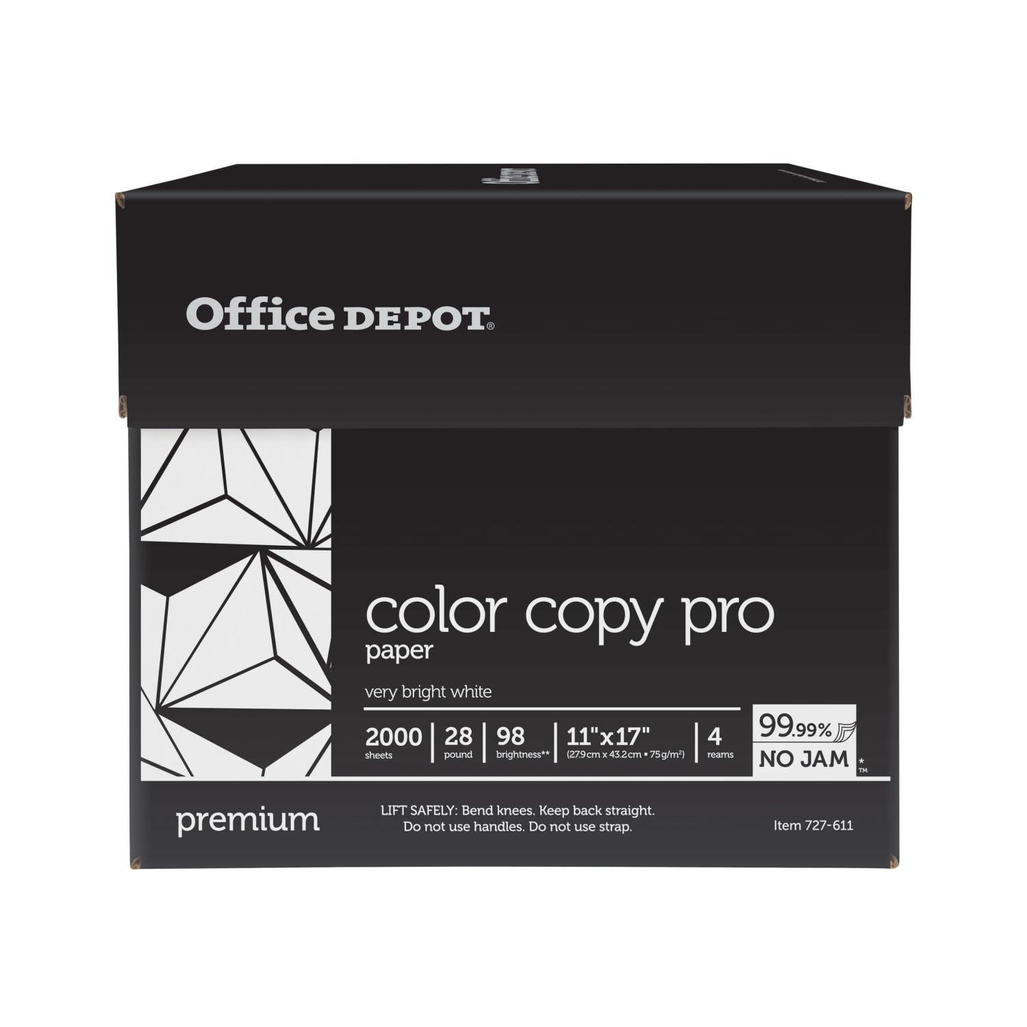 Office Depot Color Copy Paper, 4 Reams, White, Ledger (11in x 17in), 2000 Sheets Per Case, 28 Lb, 98 Brightness - Image 3