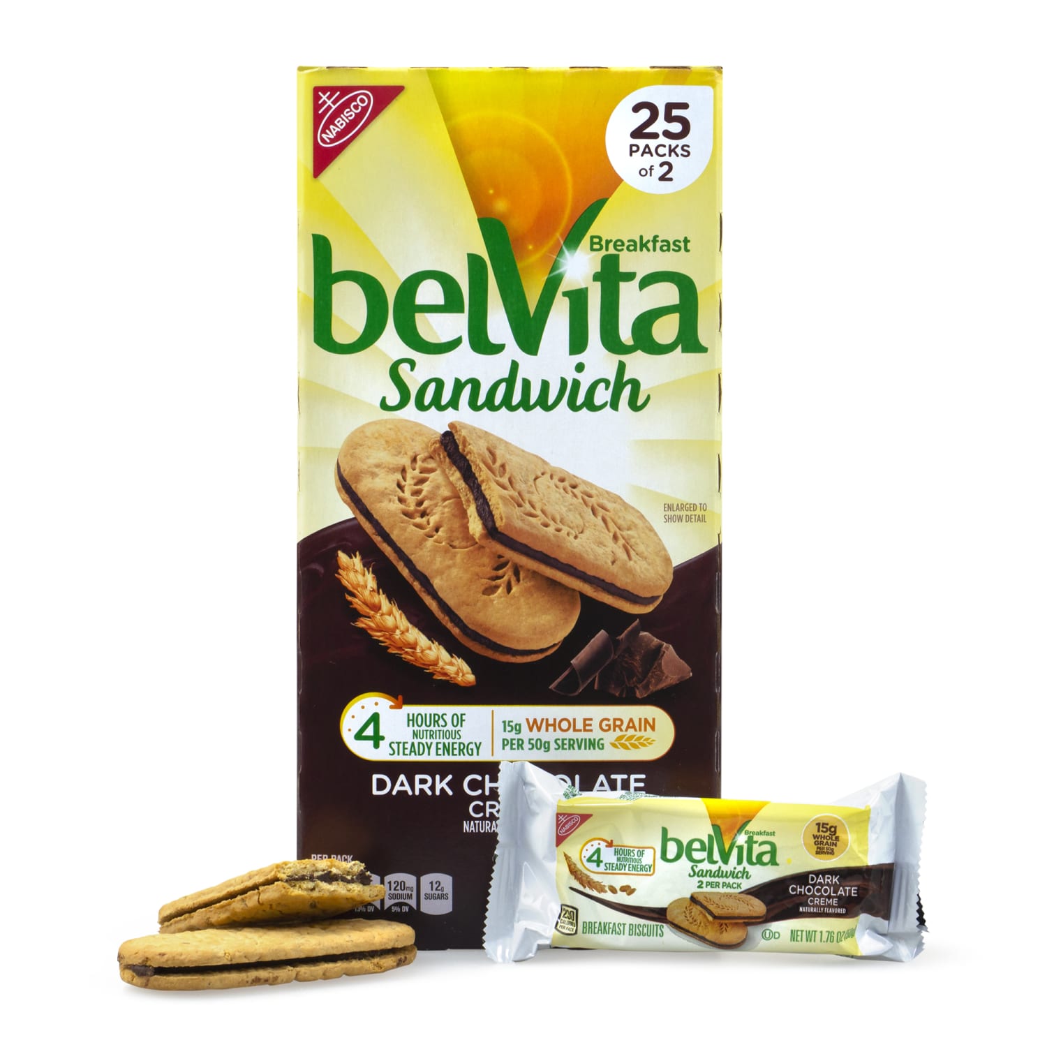 BELVITA Breakfast Sandwich Dark Chocolate Creme, 1.76 oz, 25 Pack - Image 6