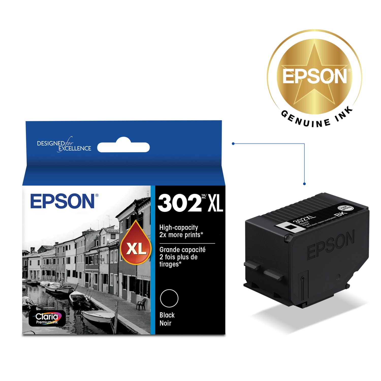 Epson 302XL Claria Premium Black High-Yield Ink Cartridge, T302XL020-S - Image 3