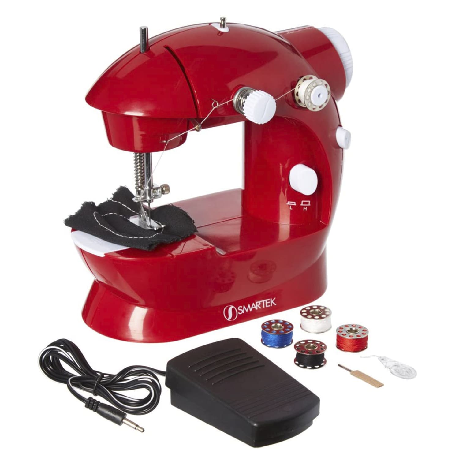 Smartek Mini Sewing Machine With Pedal, Red - Image 3