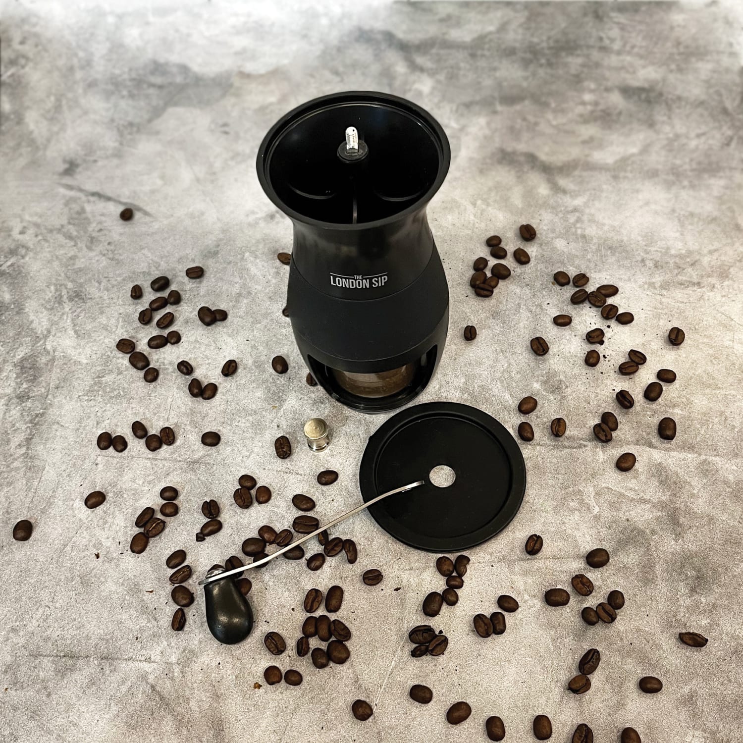 The London Sip 1-Cup Manual Glass And Ceramic Coffee Grinder, Black - Image 6
