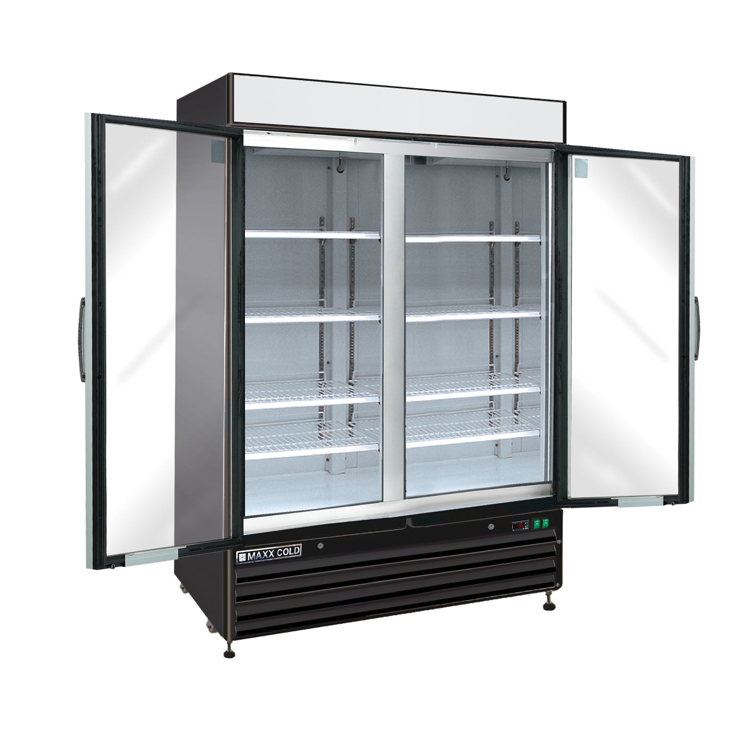 Edgecraft Maxx Cold MXM2-48RHC 48 Cu Ft 2-Section Glass Refrigerator With Self-Closing Doors, Silver - Image 3