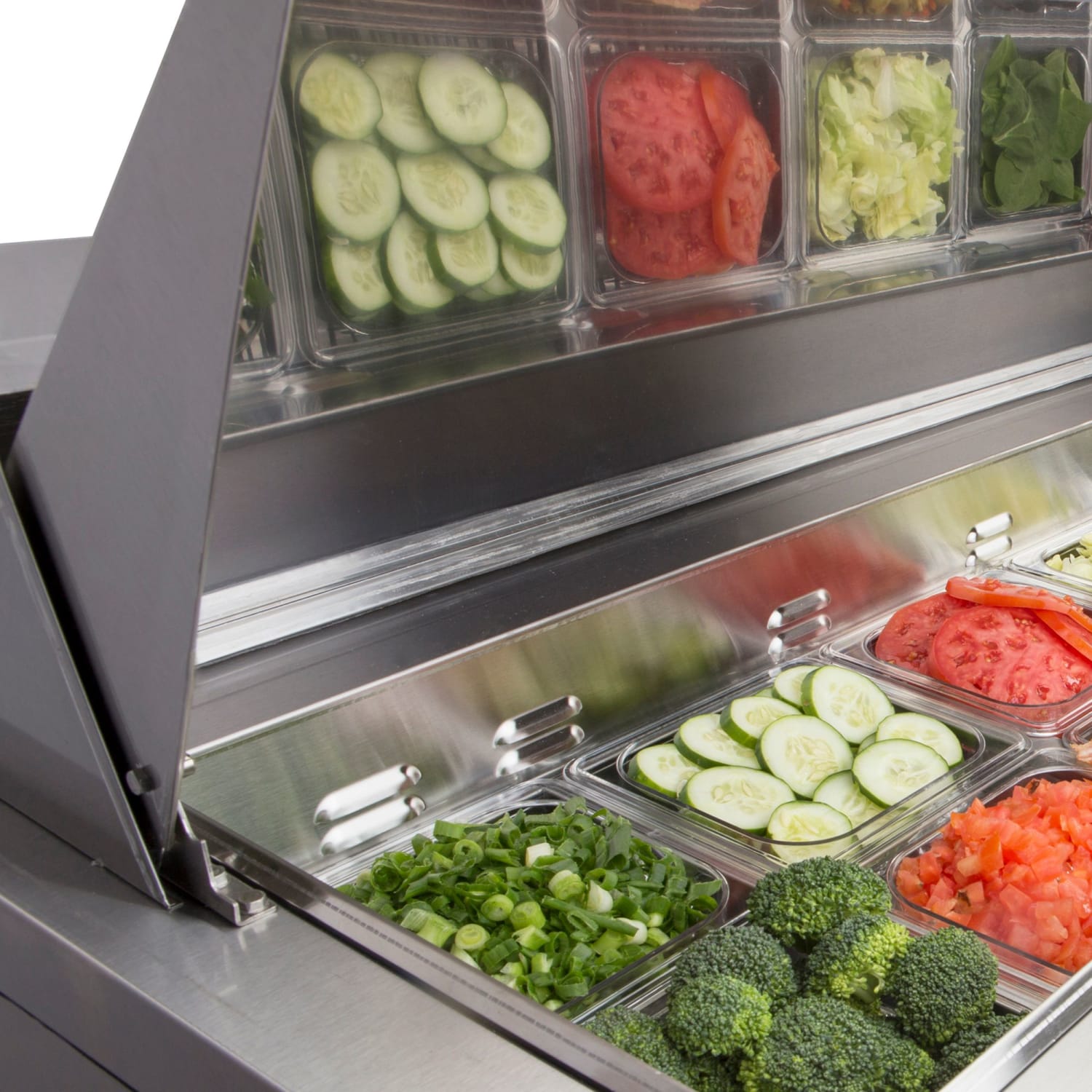 Edgecraft Maxx-Cold MXCR29SHC 7 Cu Ft 1-Door Refrigerated Stainless-Steel Sandwich/Salad Prep Station, Silver - Image 3