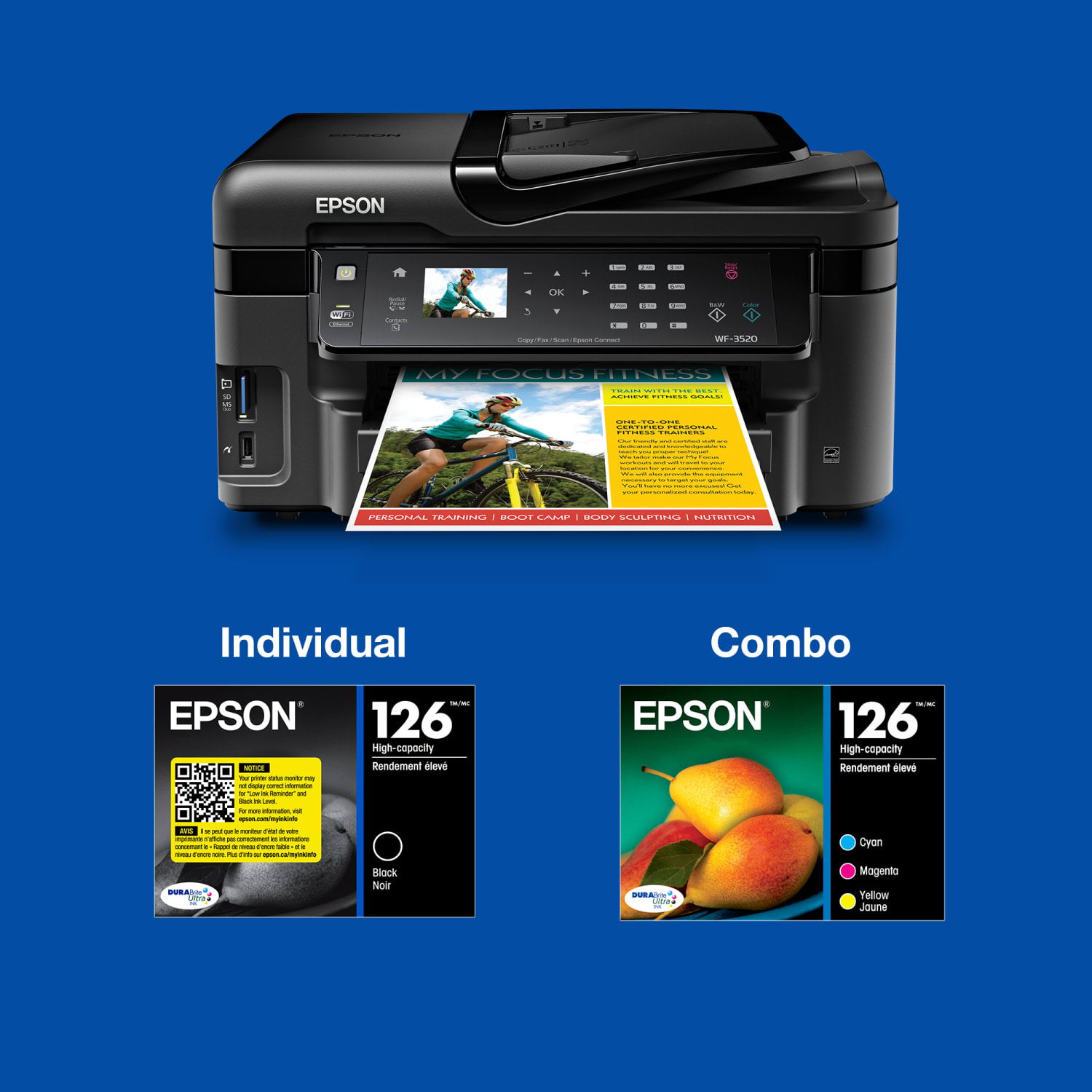 Epson 126 DuraBrite Ultra Cyan, Magenta, Yellow Ink Cartridges, Pack Of 3, T126520 - Image 5