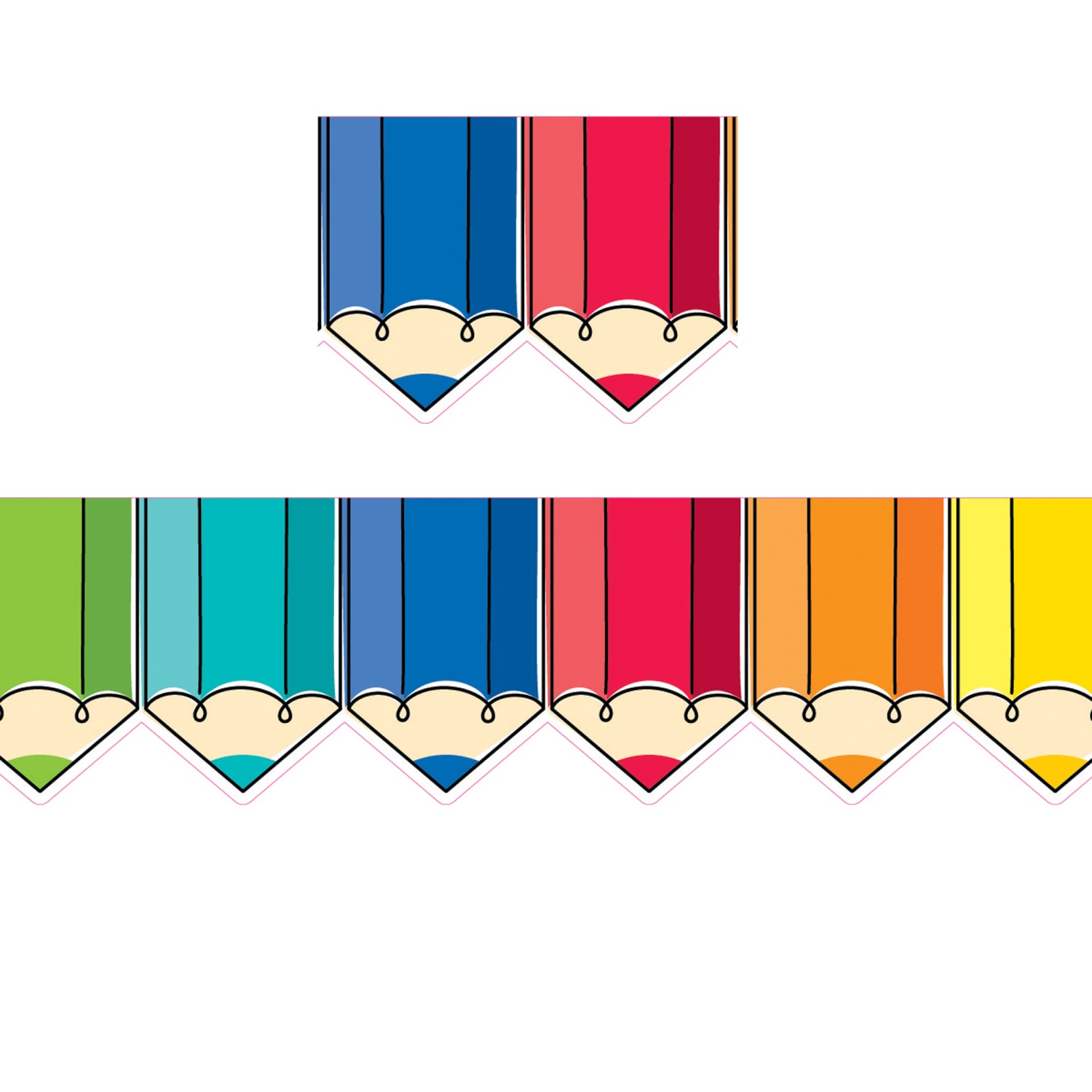 Creative Teaching Press EZ Borders, Colorful Doodle Pencils, 24 Borders Per Pack, Set Of 3 Packs - Image 4
