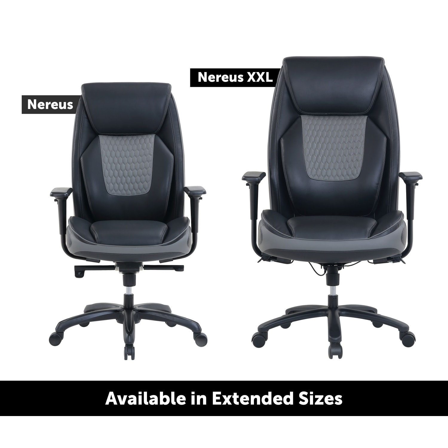 Shaquille O-Neal Nereus XXL Ergonomic Bonded Leather High-Back Executive Chair, Black - Image 6