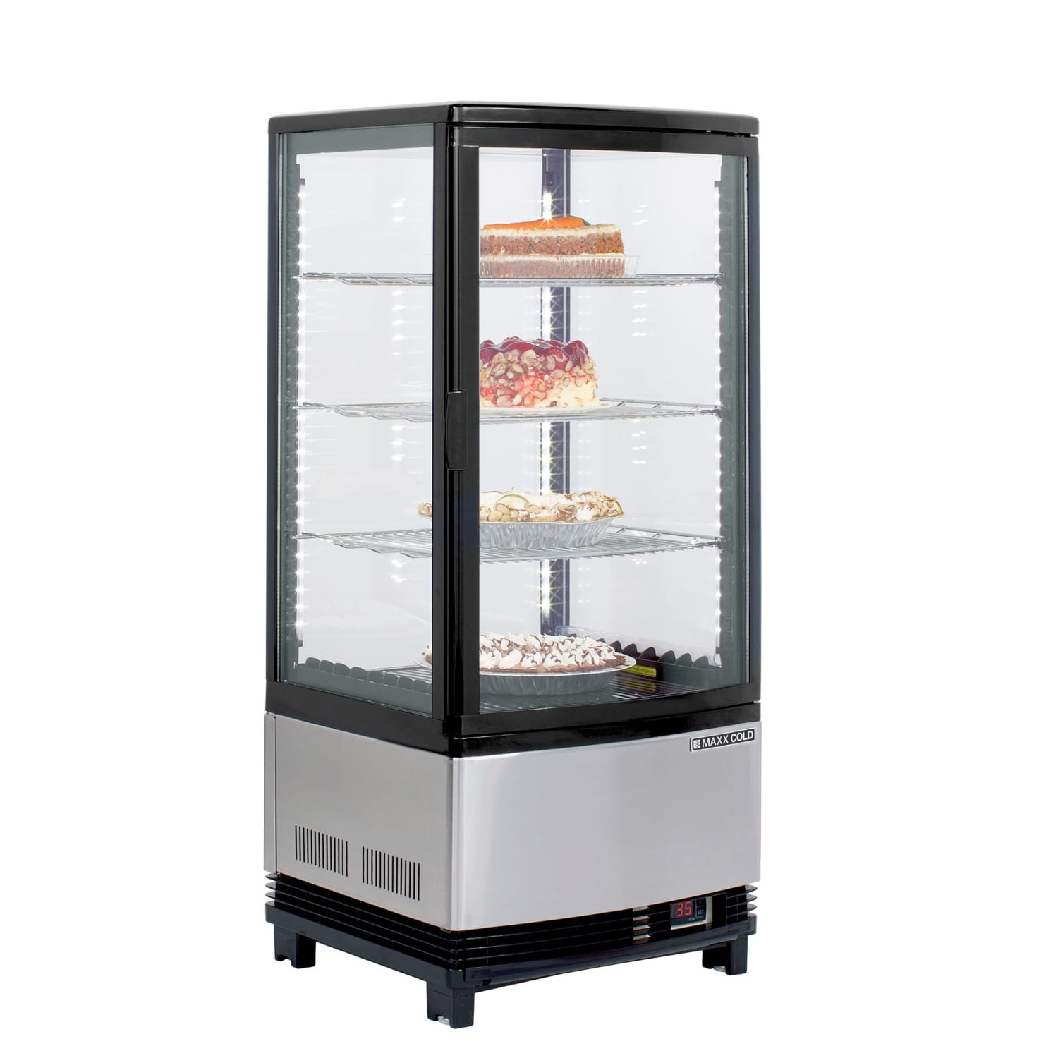 Edgecraft Maxx Cold MECR-31D 3 Cu Ft Countertop Refrigerated Merchandiser With Glass Door, Silver - Image 3