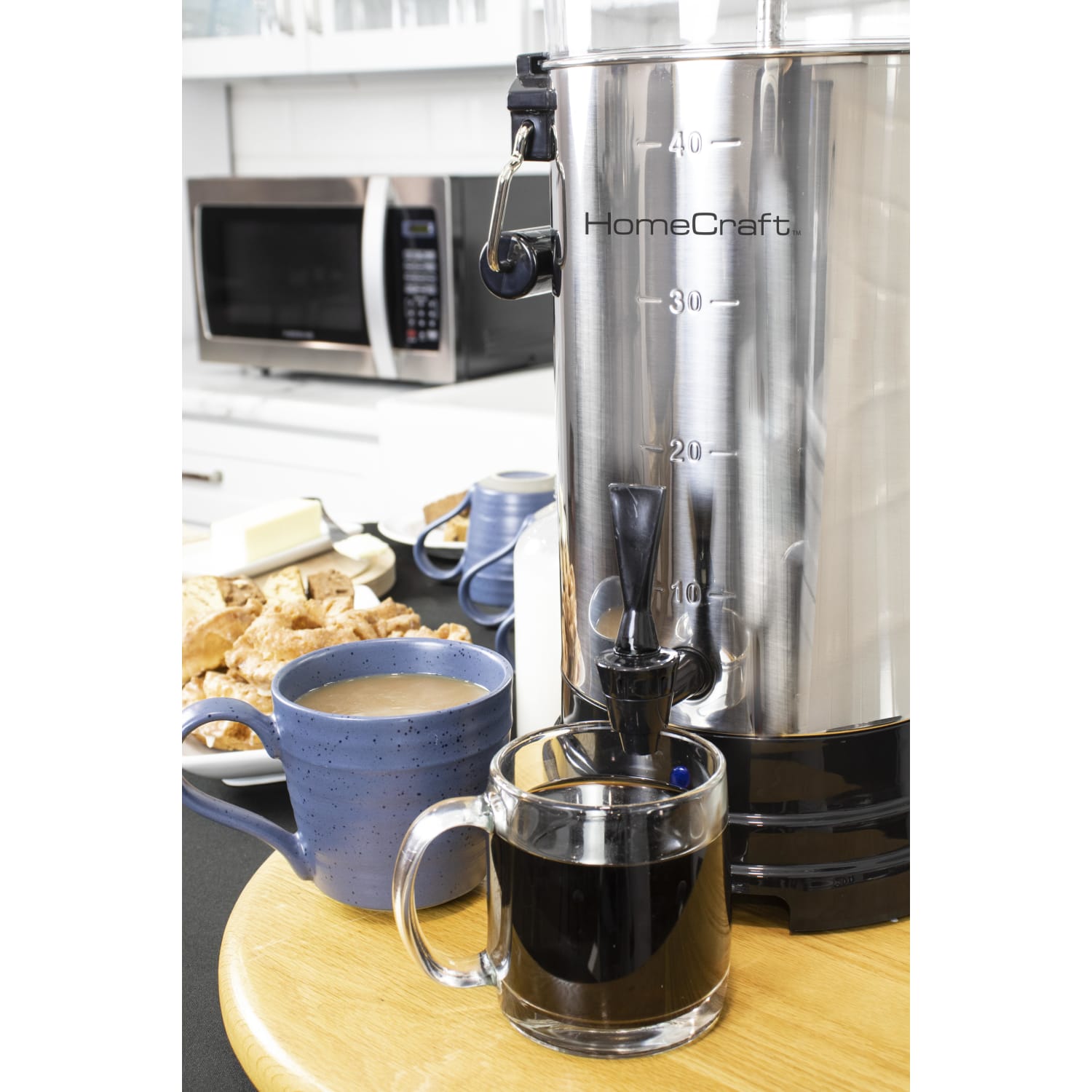HomeCraft HCCUTFB40SS 40-Cup Coffee Urn, Silver - Image 4