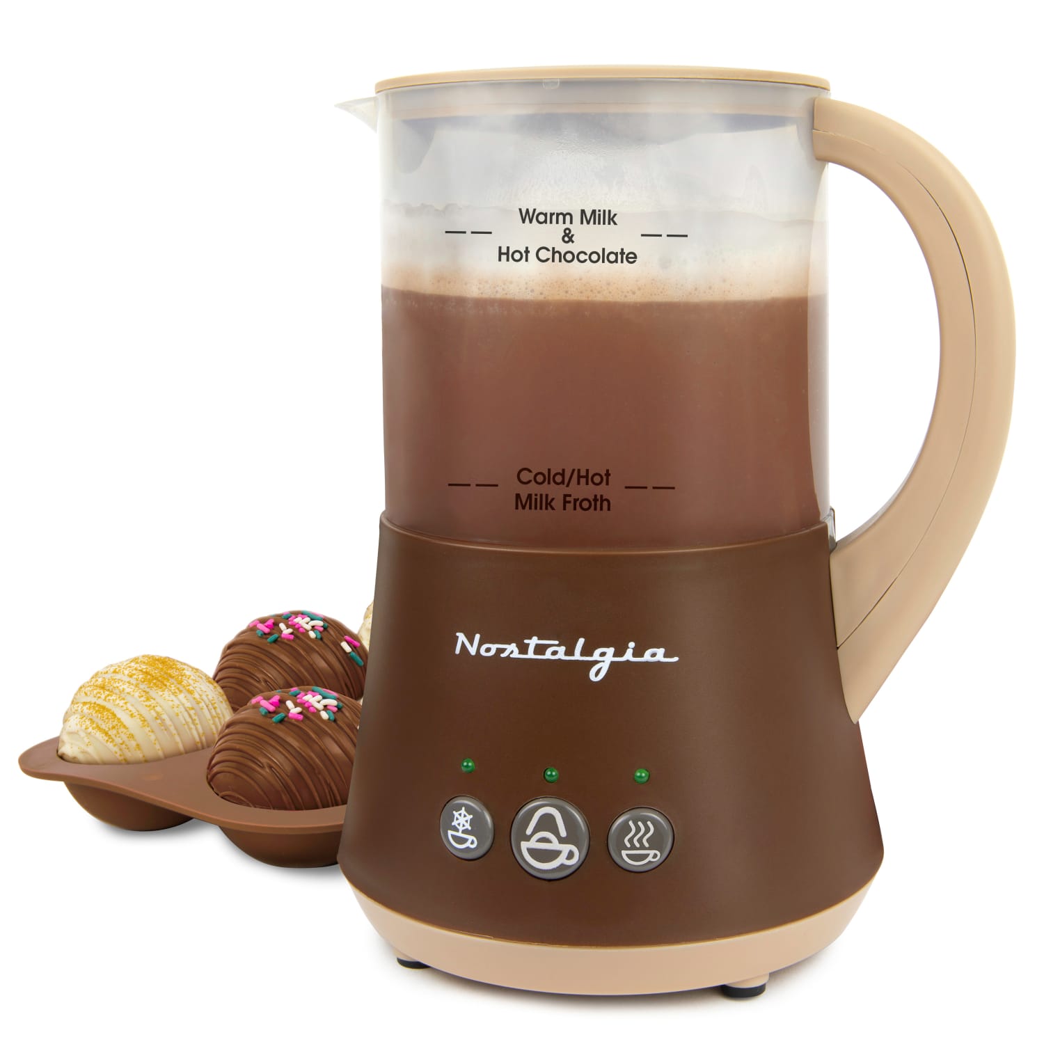 Nostalgia FHCM4BR Frother & Hot Chocolate Maker, Brown - Image 4