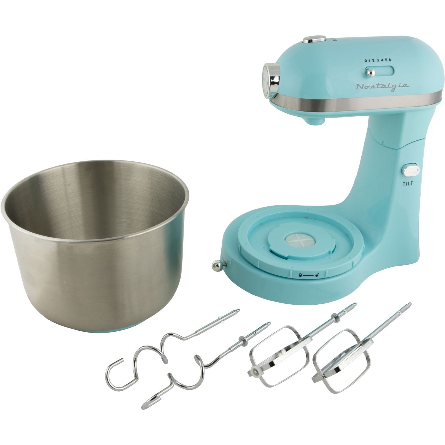 Nostalgia CLSMIXER356AQ 3.5-Quart Stand Mixer, Aqua - Image 6