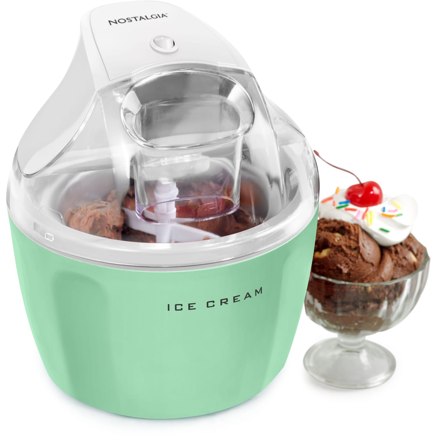 Nostalgia NGICM15JG 1.5-Quart Electric Ice Cream Maker, Jadeite - Image 3