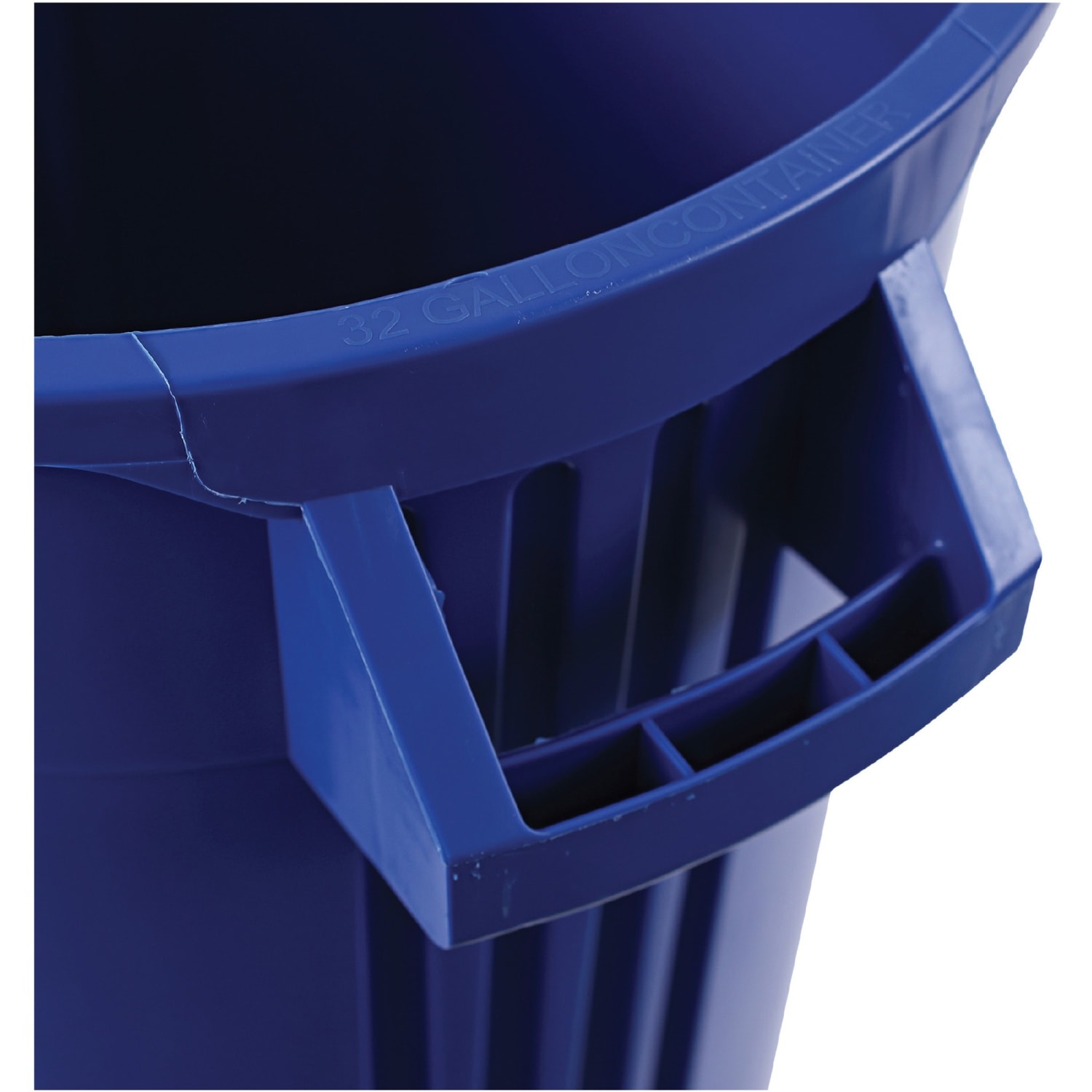 Genuine Joe Heavy-duty Trash Container - 32 gal Capacity - Plastic - Blue - Image 3
