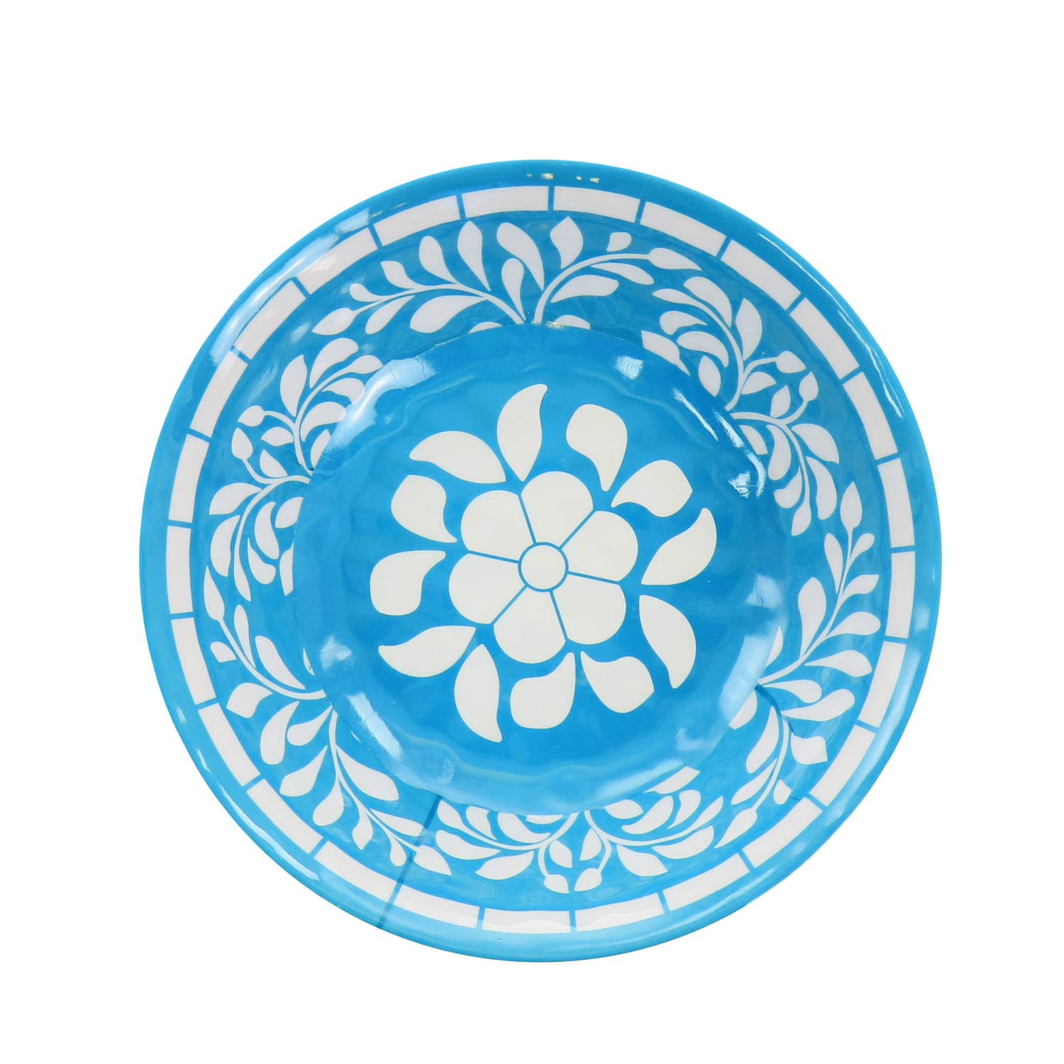 Elama Telly 12-Piece Melamine Dinnerware Set, Teal - Image 4