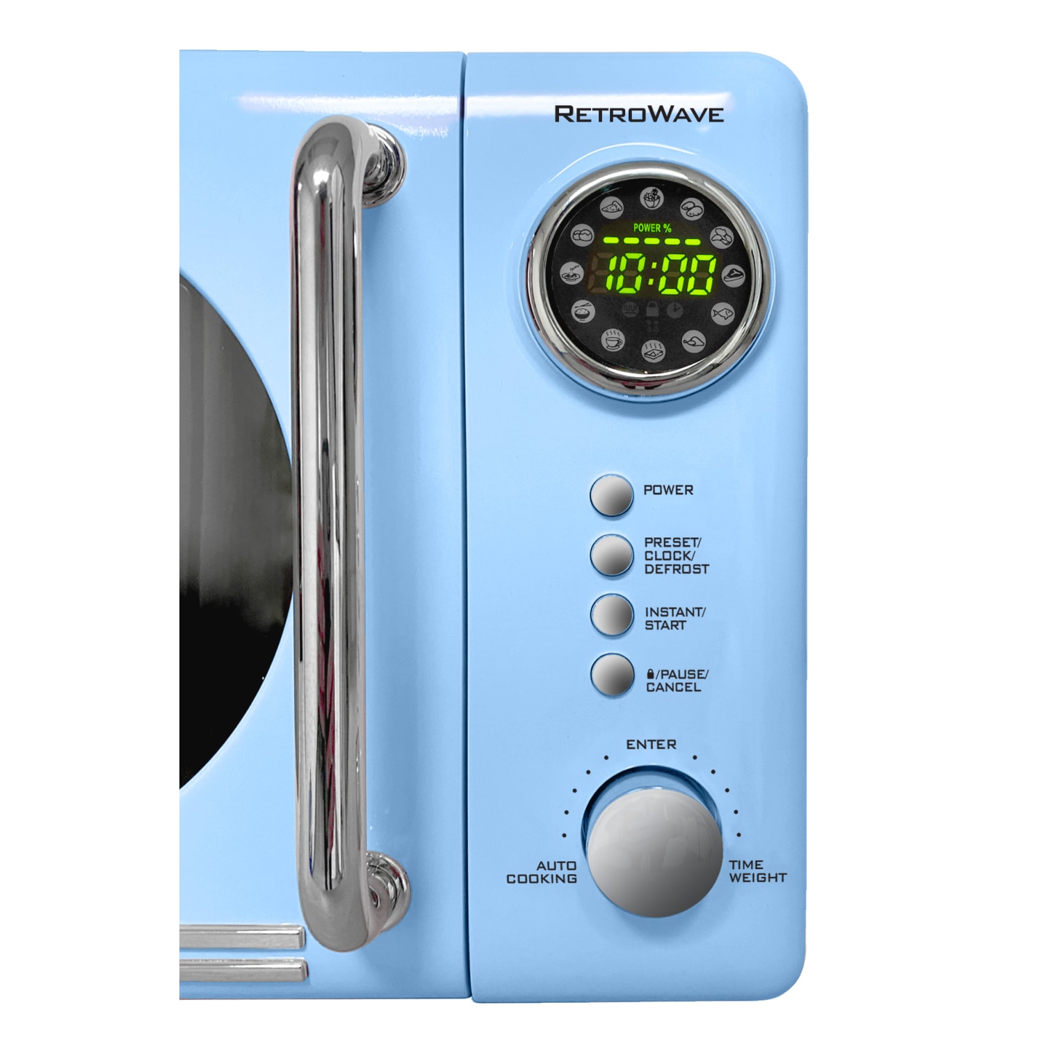 Nostalgia NRMO7BL6A Retro Counter-Top Microwave Oven, 0.7 Cu. Ft., Blue - Image 3