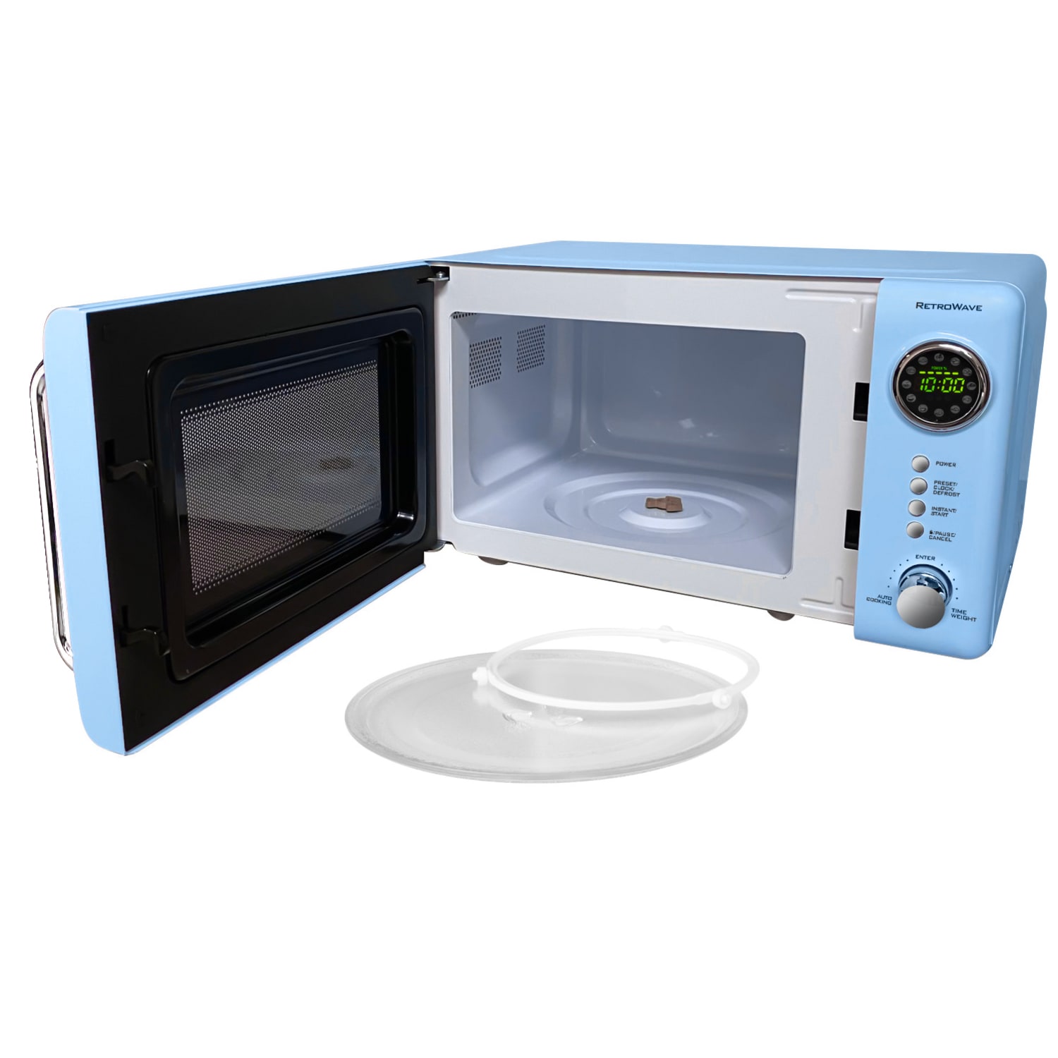Nostalgia NRMO7BL6A Retro Counter-Top Microwave Oven, 0.7 Cu. Ft., Blue - Image 4
