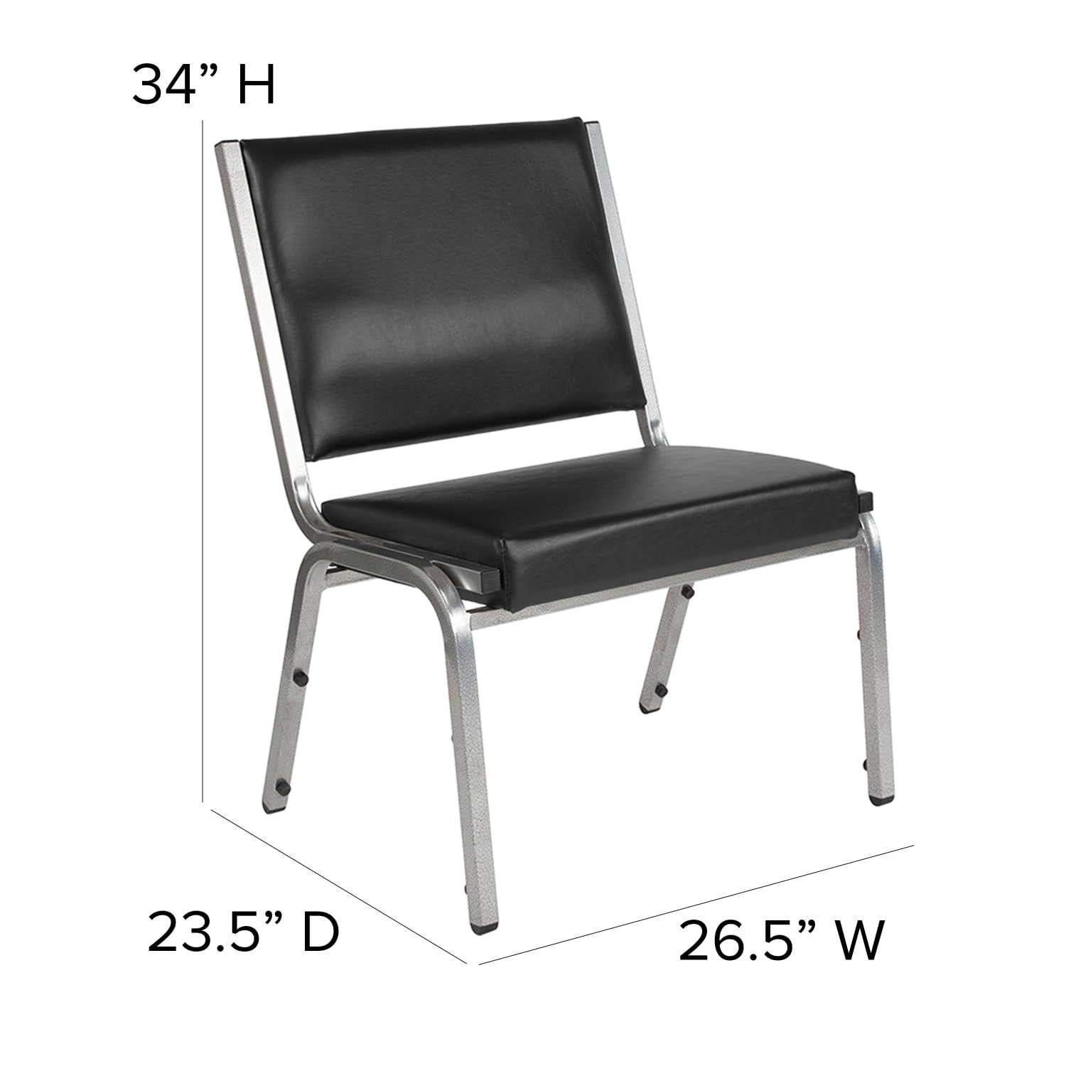 Flash Furniture HERCULES Bariatric Medical Reception Chair With Antimicrobial Protection BlackSilver PopularChairscom