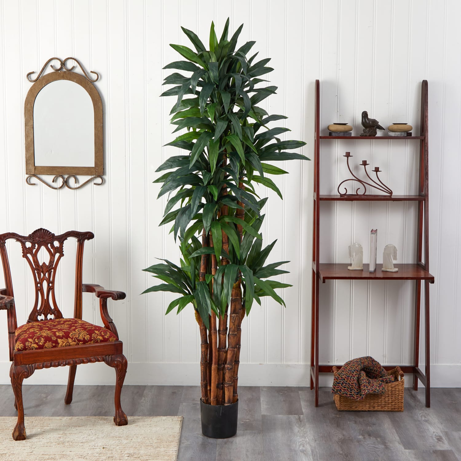 Nearly Natural Dracaena 78inH Plastic Tree With Pot, 78inH x 30inW x 30inD, Green - Image 3