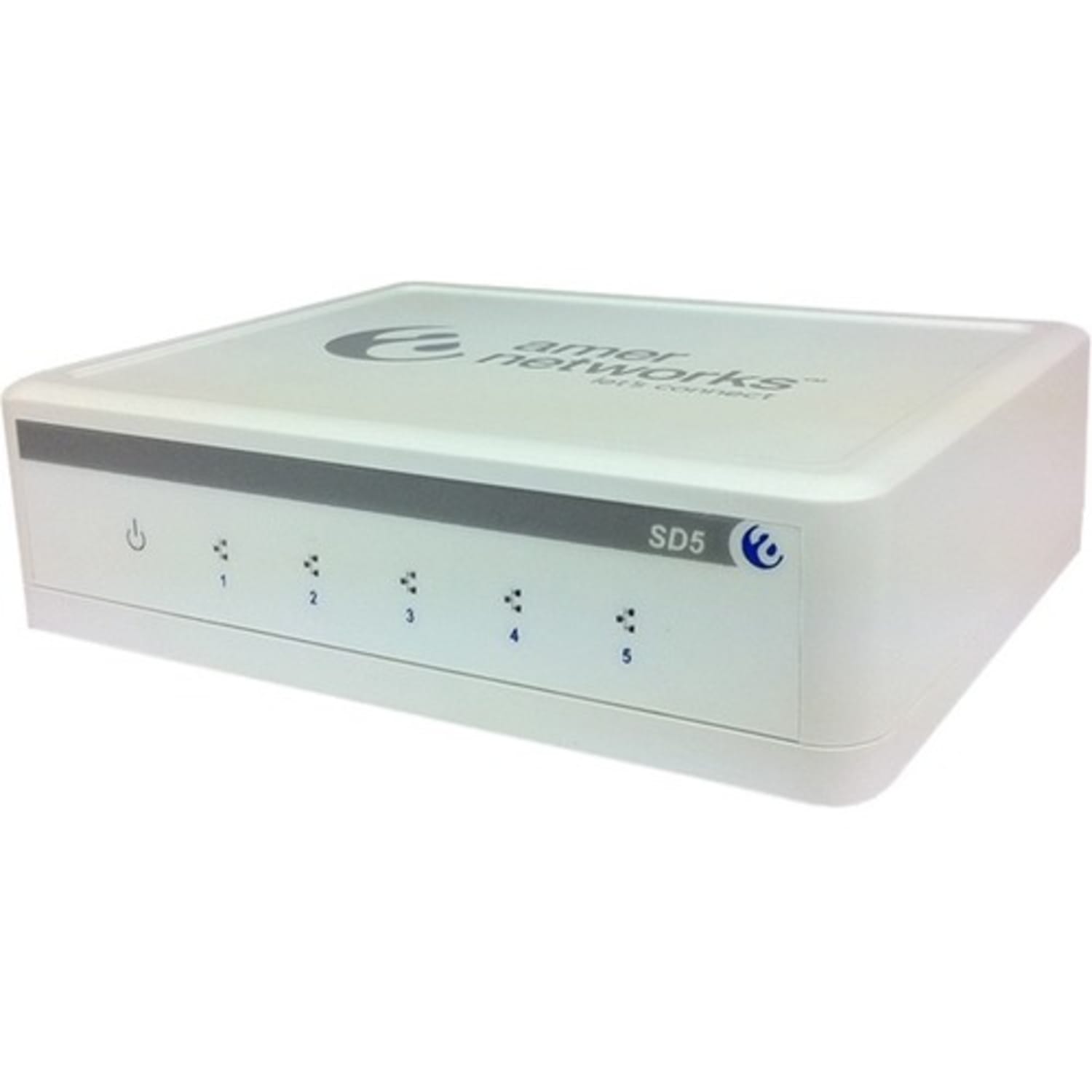 Amer SD5 Ethernet Switch - 5 Ports - Fast Ethernet - 10/100Base-TX - 2 Layer Supported - Twisted Pair - Desktop - Lifetime Limited Warranty