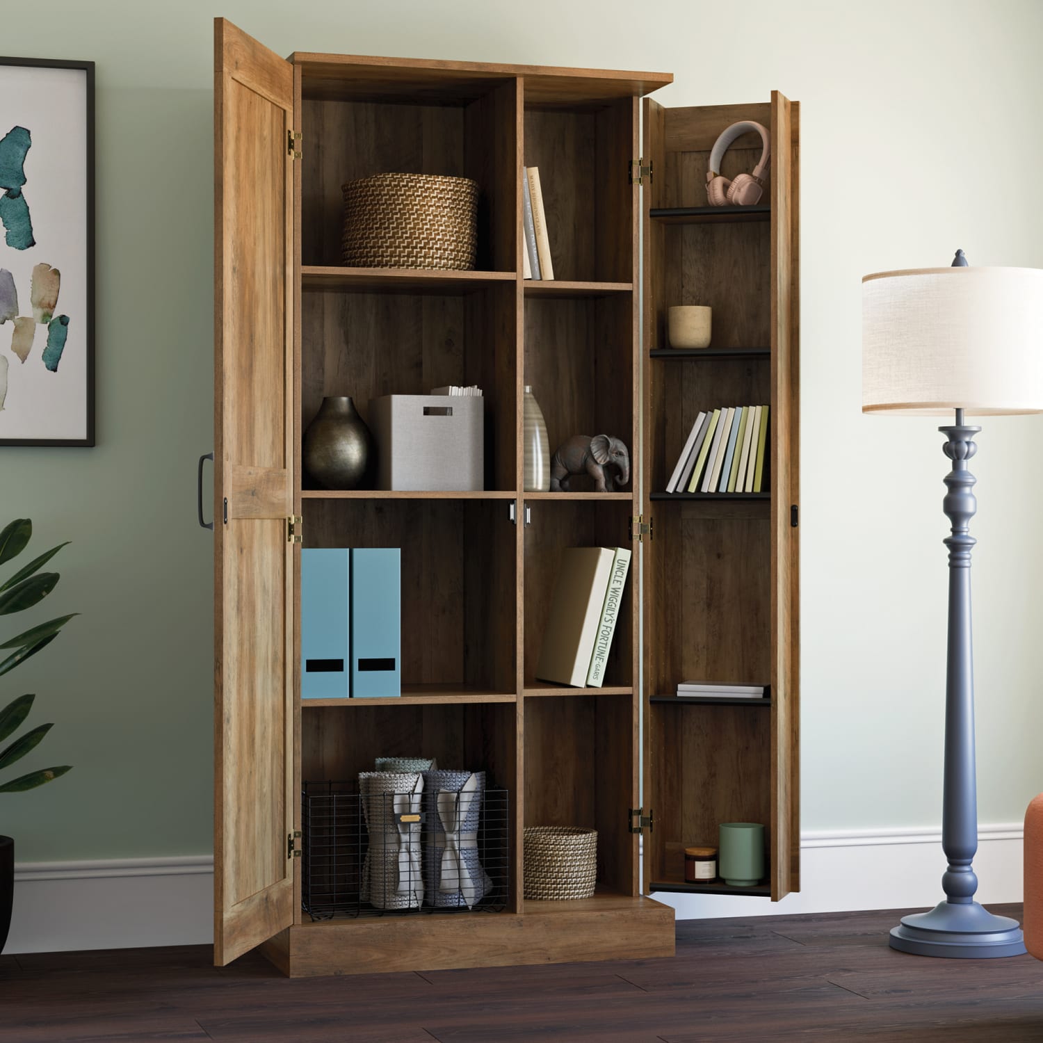 Sauder Select 32inW Storage Cabinet, Rural Pine - Image 4