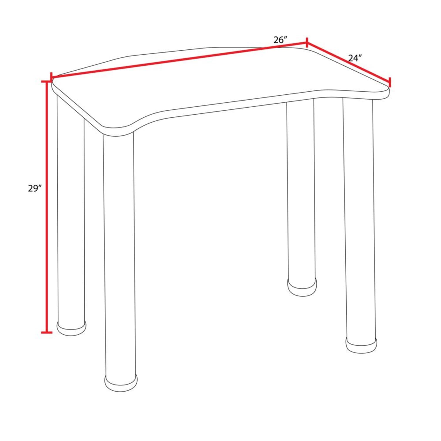 Regency Ferris 26inW Student Activity Desk, Cherry/Chrome - Image 4