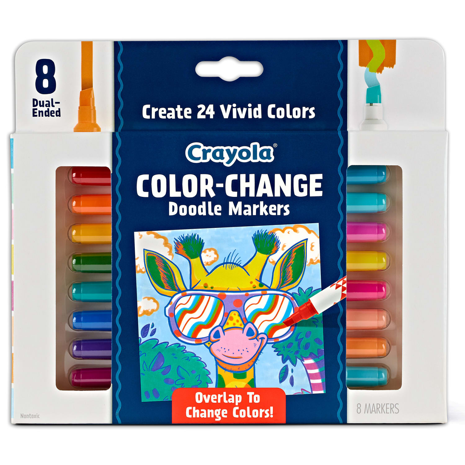 Crayola Doodle & Draw Doodle Markers, Chisel Point, Color Change, 8 Markers Per Pack, Set Of 2 Packs - Image 3