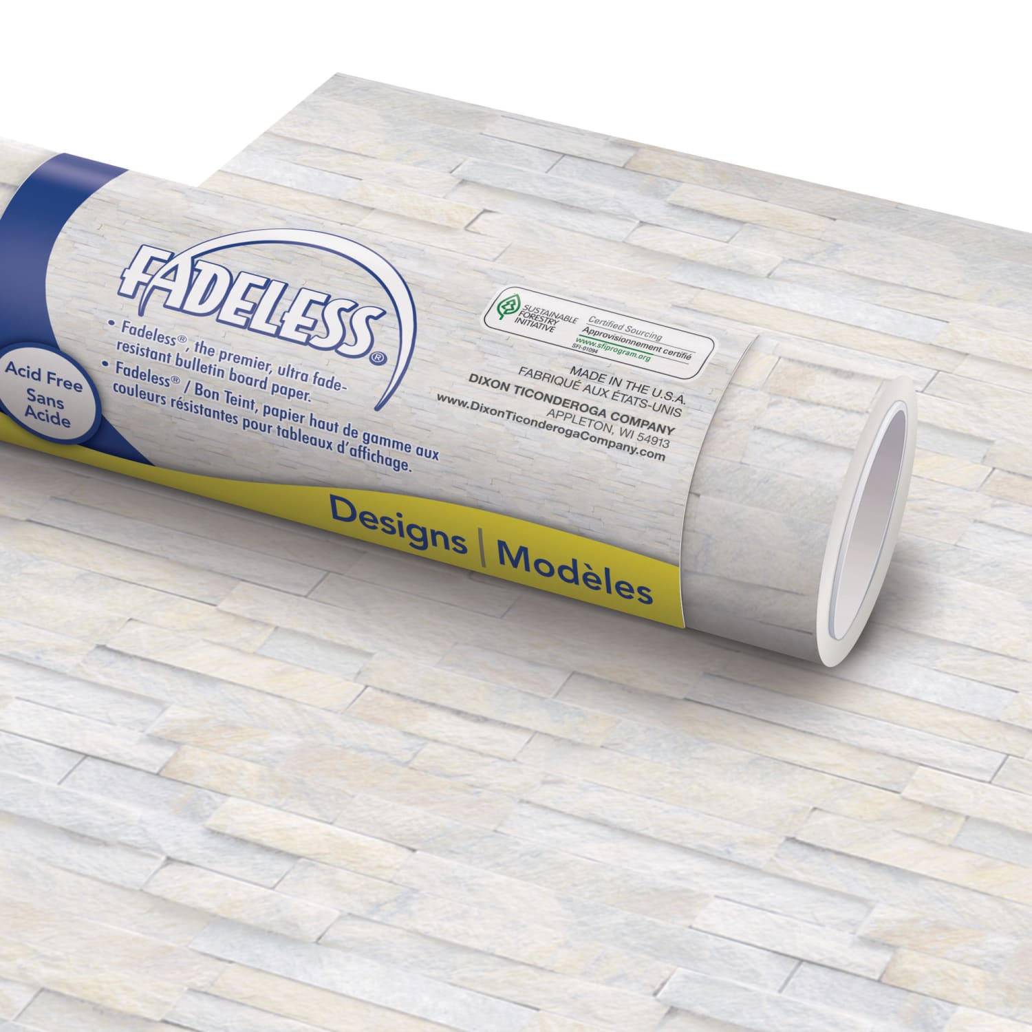 Fadeless Bulletin Board Paper, 48in x 12ft, Ledger Stone, Pack Of 4 Rolls - Image 3