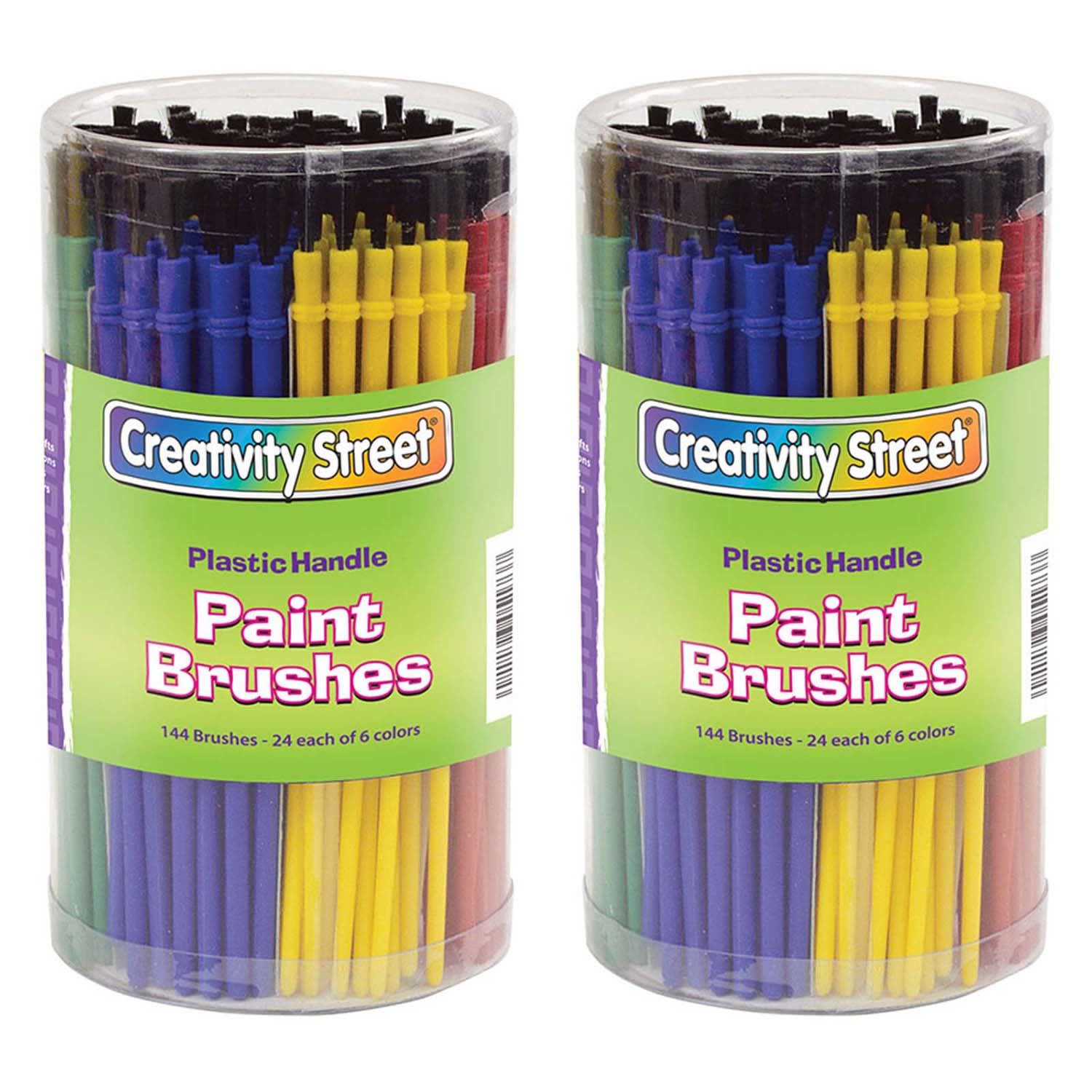 Creativity Street Economy Brush Classroom Packs, 7in, 144 Brushes Per Pack, Set Of 2 Packs