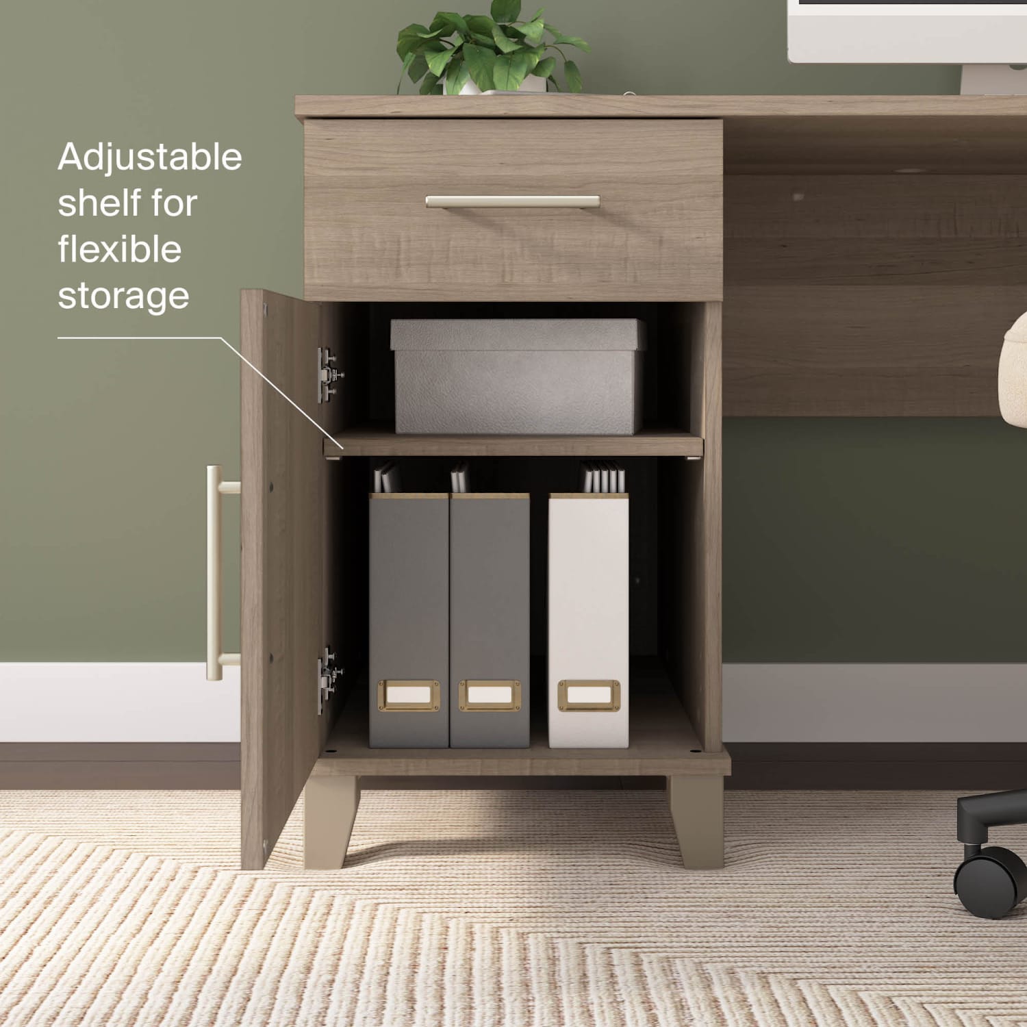 Bush Furniture Somerset 54inW Office Desk With Drawers, Ash Gray, Standard Delivery - Image 5
