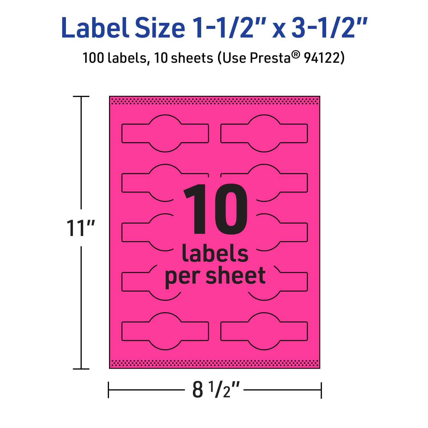 Avery Print-To-The-Edge Labels With Sure Feed Technology, 94122-NMP10, Cigar, 1-1/2in x 3-1/2in, Matte Neon Magenta, Pack of 100 - Image 6