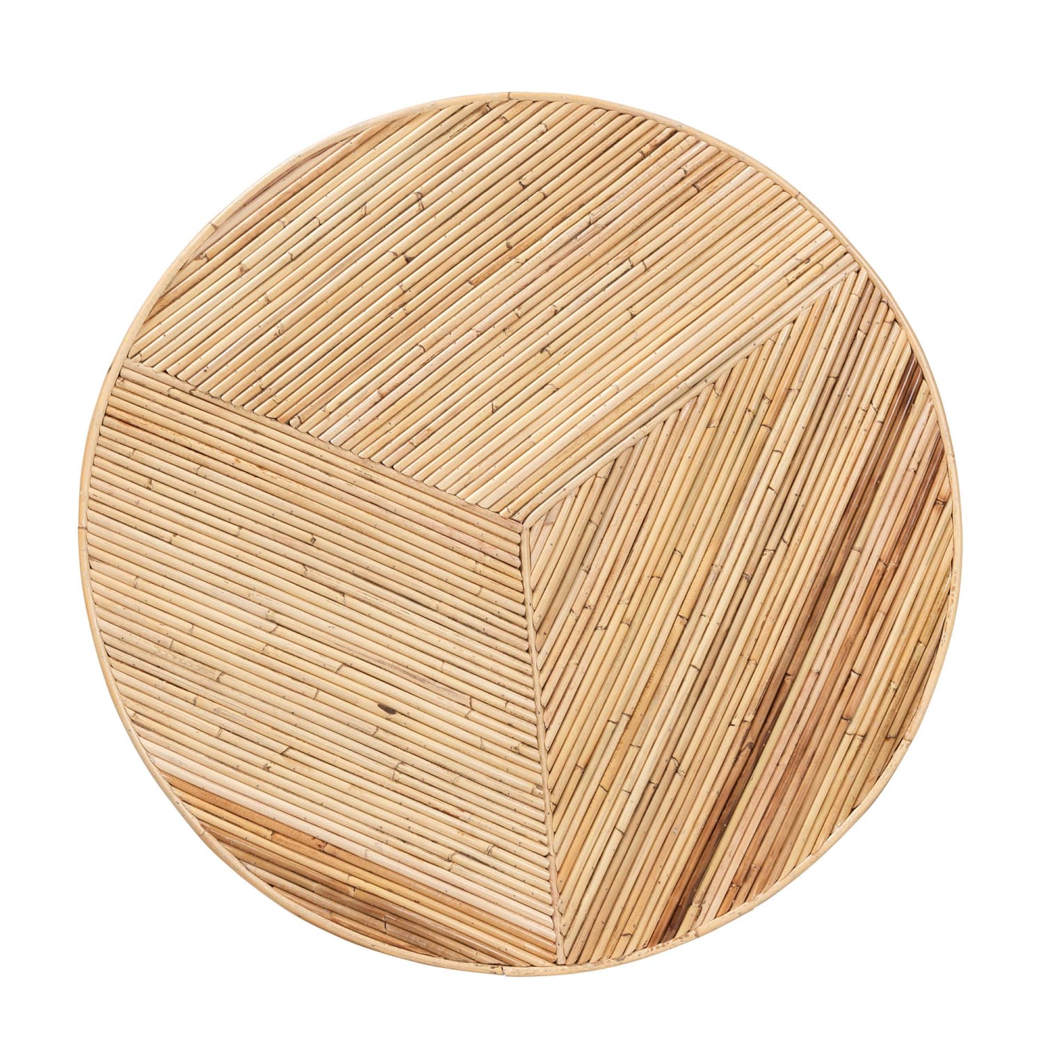 bali & pari Bella Rattan And Mahogany Wood Coffee Table, 17-3/4inH x 28inW x 28inD, Natural - Image 5