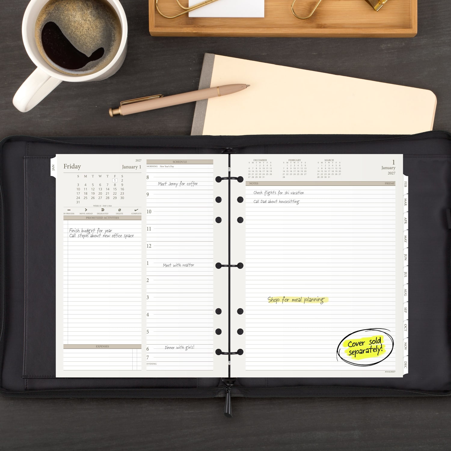AT-A-GLANCE 2027 Daily Planner Two Pages Per Day Refill, Loose-Leaf, Folio Size, 8 1/2in x 11in - Image 3