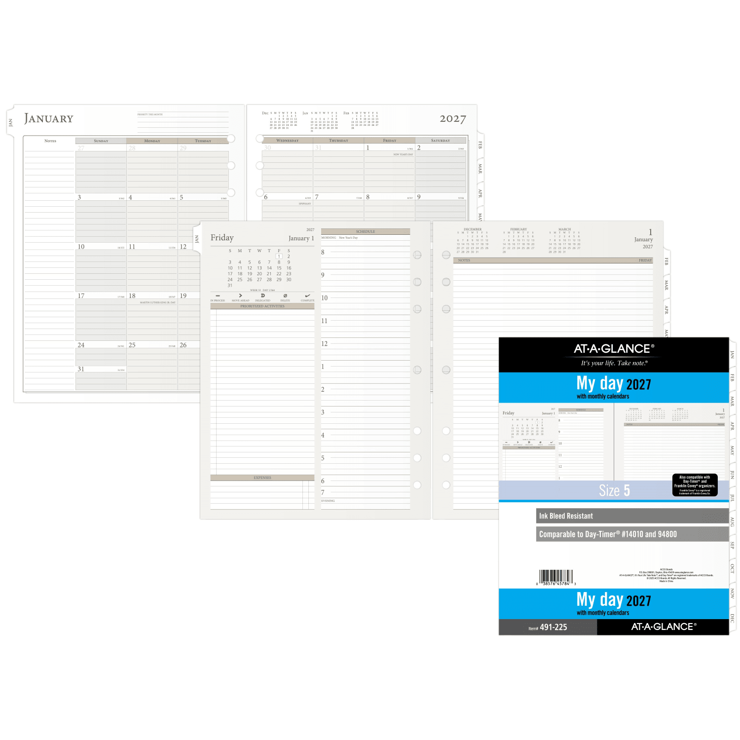 AT-A-GLANCE 2027 Daily Planner Two Pages Per Day Refill, Loose-Leaf, Folio Size, 8 1/2in x 11in - Image 6