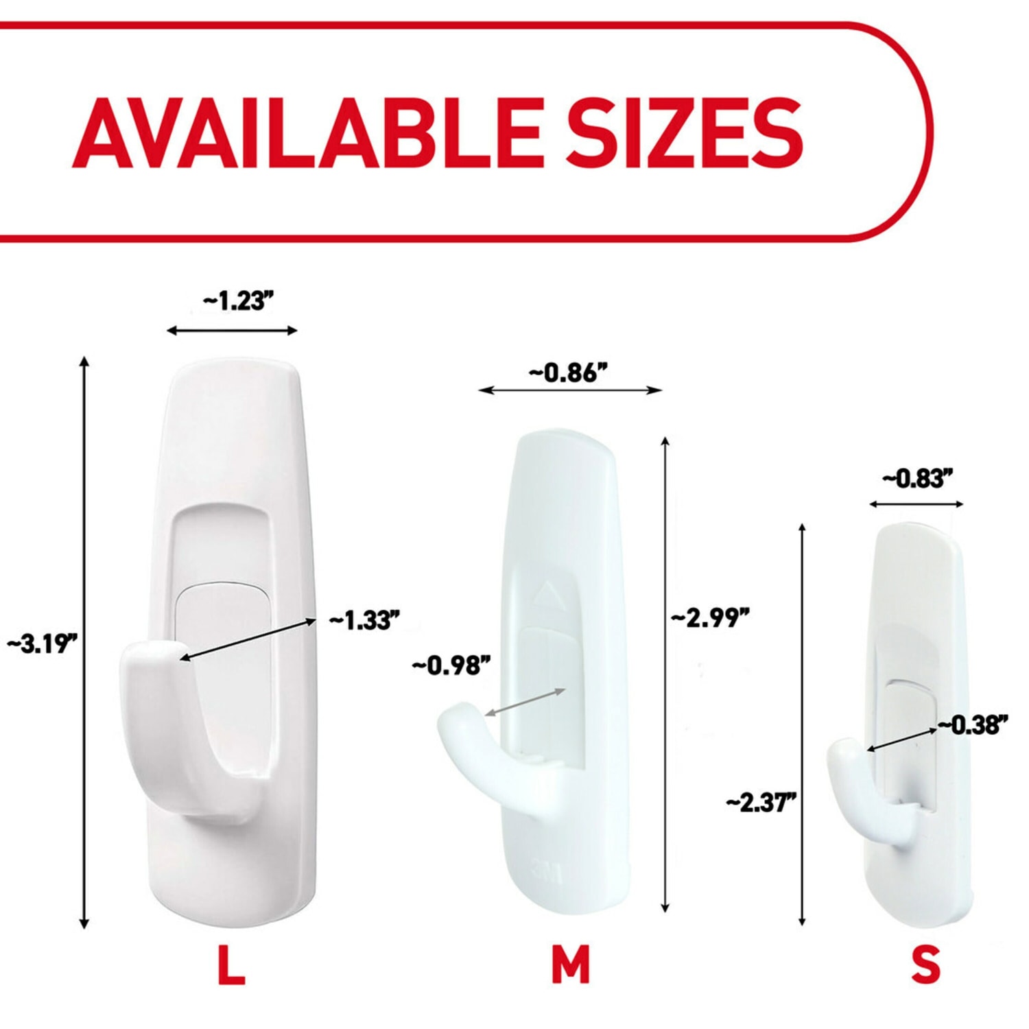 Command Large Utility Hooks, 3 Hooks, 6 White Adhesive Strips, Damage Free Hanging Picture Hangers, No Tools Wall Hanging Strips For Living Spaces - Image 3