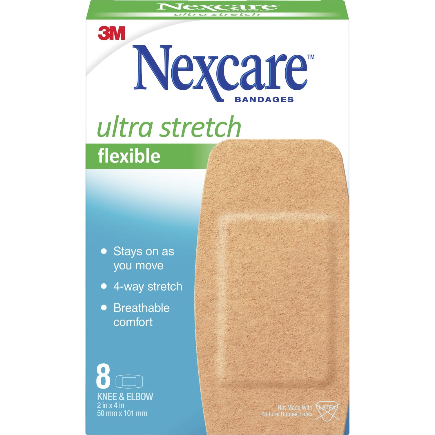 3M Nexcare Comfort Knee/Elbow Bandages, 1 7/8in x 4in, Pack Of 8 - Image 3