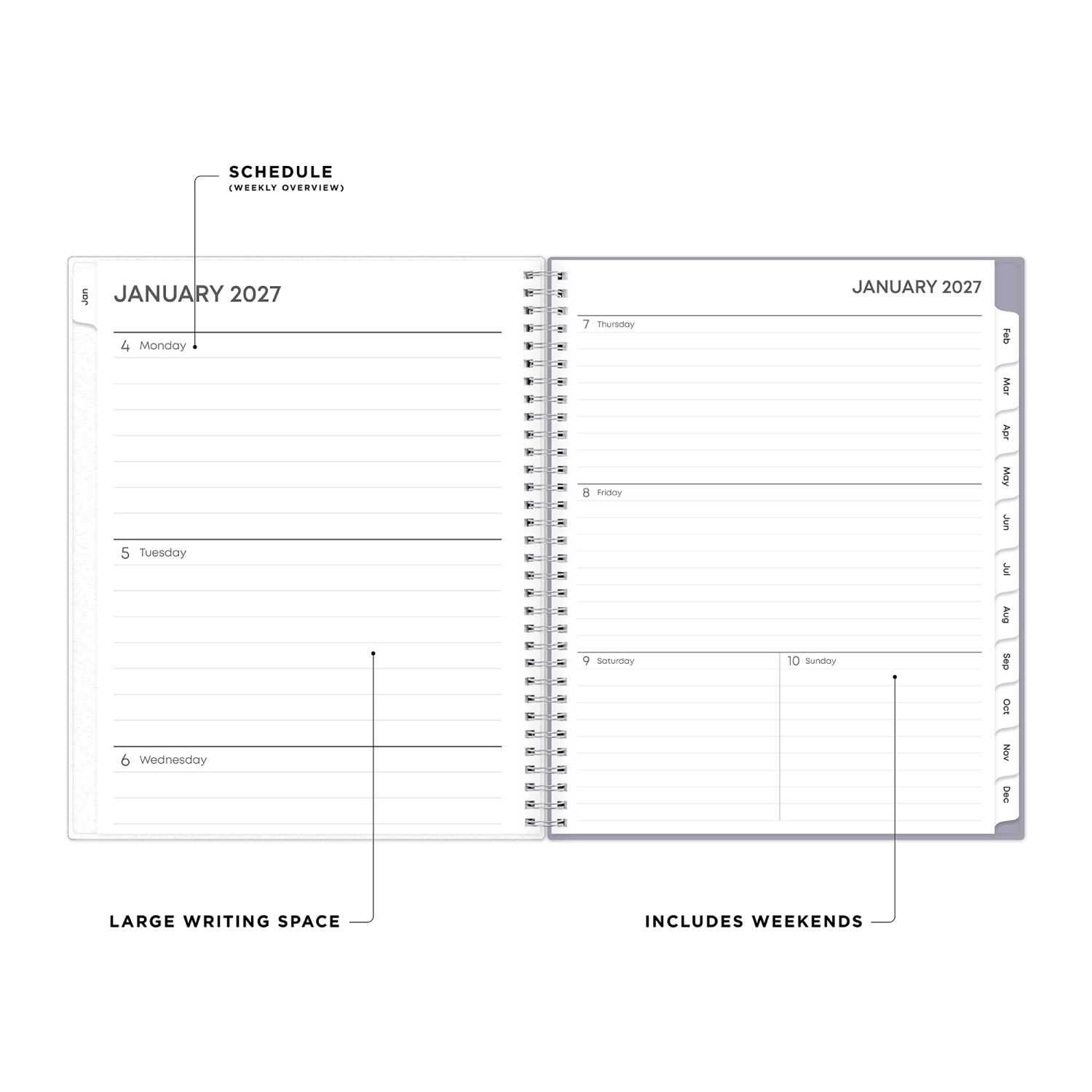 2027 Blue Sky Rue Du Flore Weekly/Monthly Planning Calendar, 8.5x11, 0%, Frosted PP, Jan-Dec, RY27 - Image 3