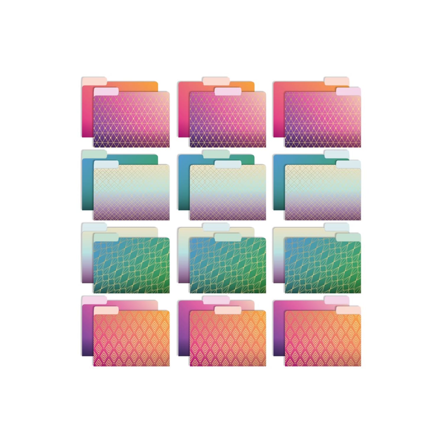 Global Deluxe Designer Printed File Folders, 1/3 Cut, Letter Size, Geometric Foil, Pack Of 24 Folders - Image 5