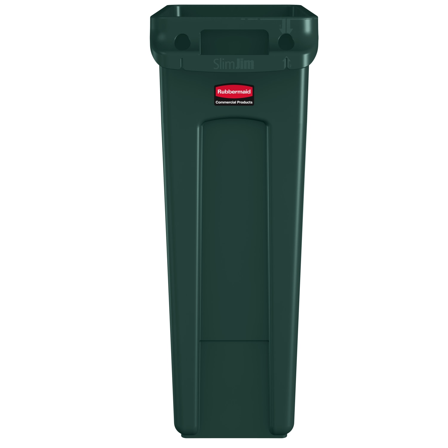 Rubbermaid Slim Jim Rectangular Polyethylene Vented Waste Receptacle, 23 Gallons, Green - Image 3