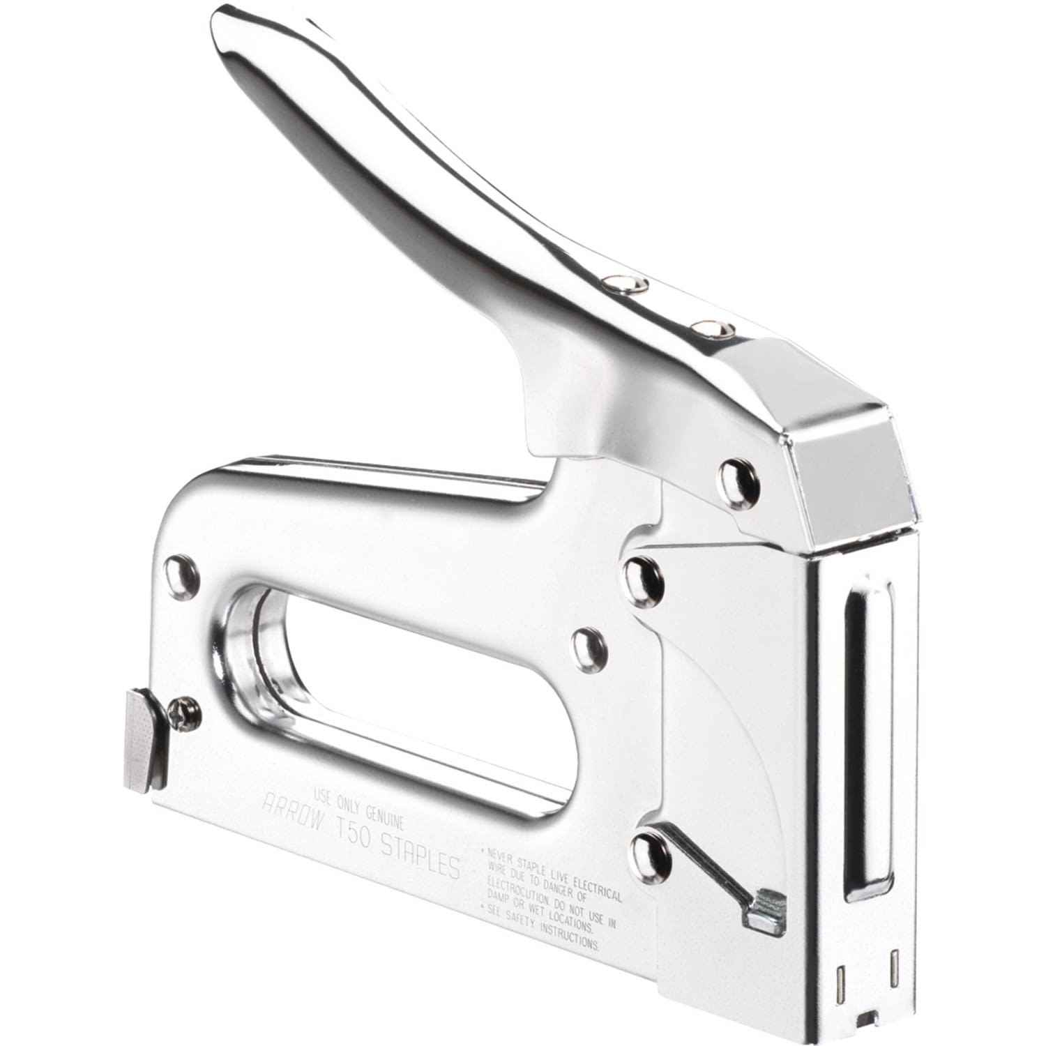 Arrow T50 Heavy-Duty Staple Gun, Silver/Chrome - Image 3