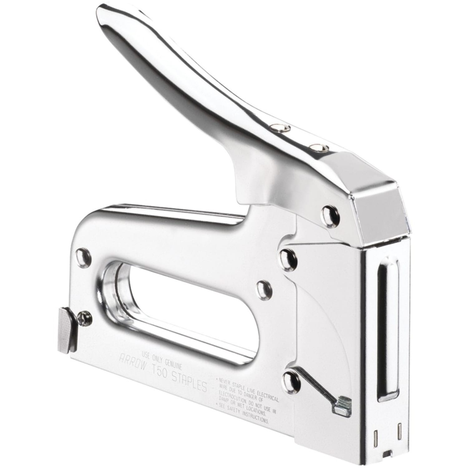 Arrow T50 Heavy-Duty Staple Gun, Silver/Chrome - Image 5