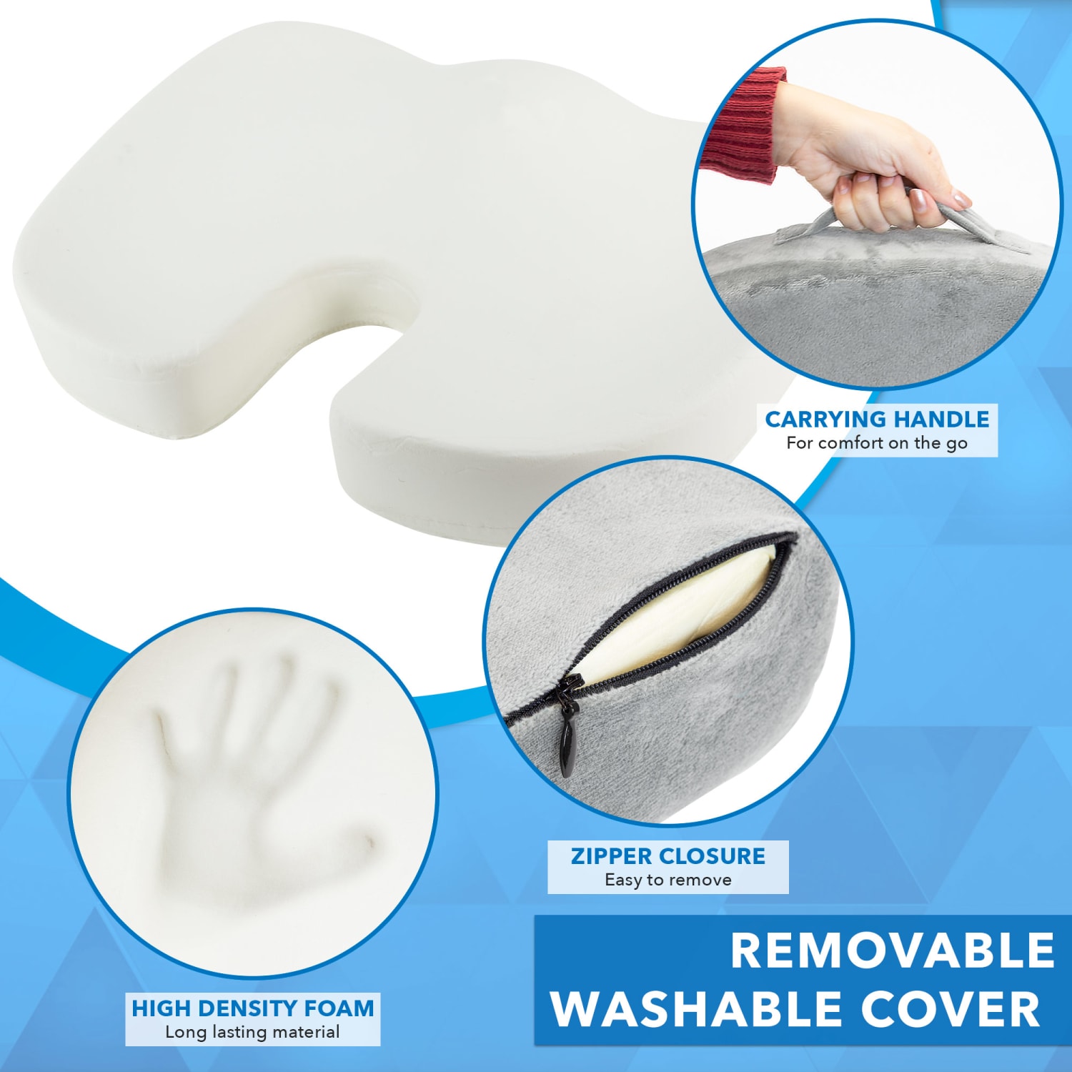 Mount It ErgoActive Memory Foam Seat Cushion Foam 13 1316inH x 17 34inW x 3inD Gray PopularChairscom