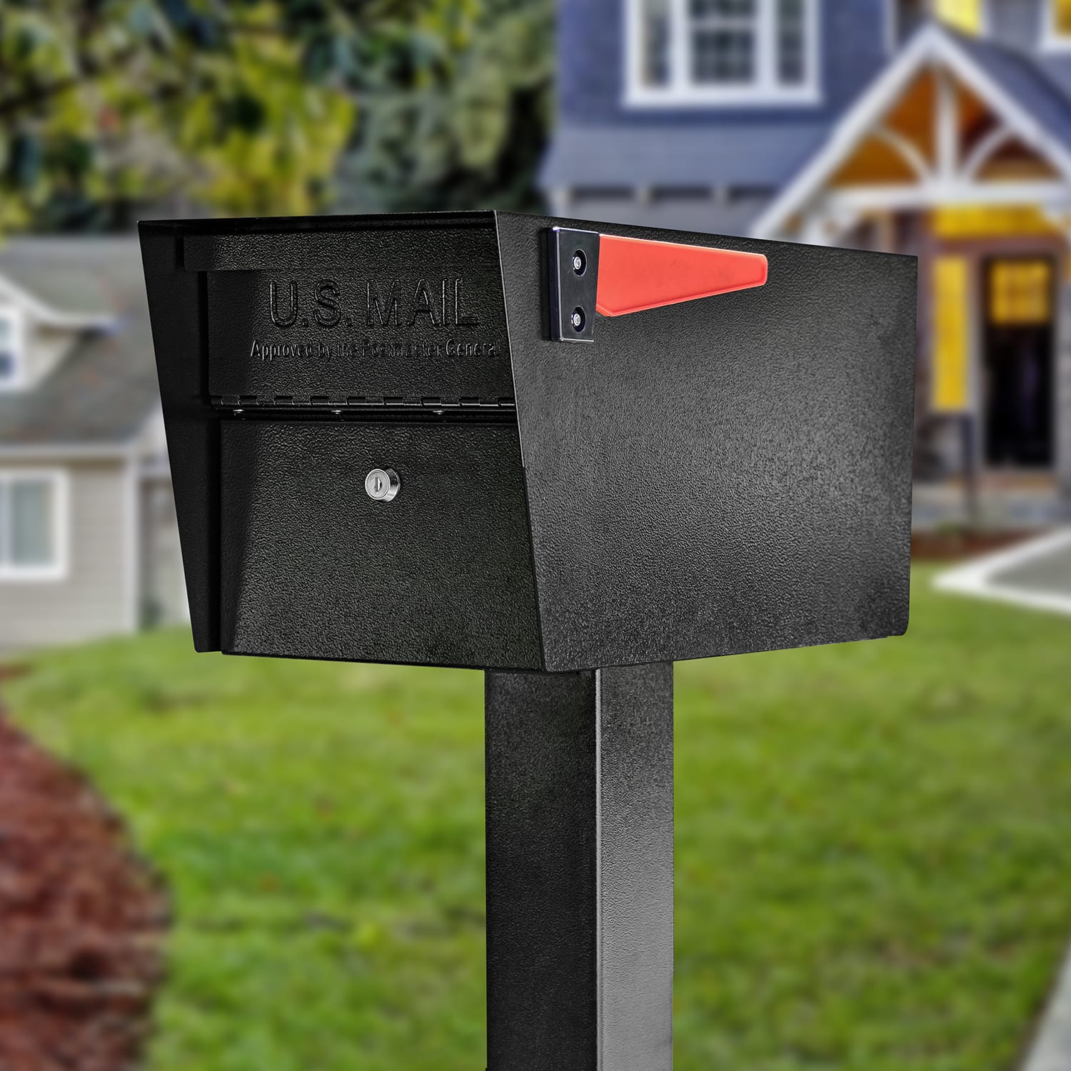 Mail Boss Mail Manager Locking Mailbox, 11 1/4inH x 10 3/4inW x 21inD, Black - Image 4