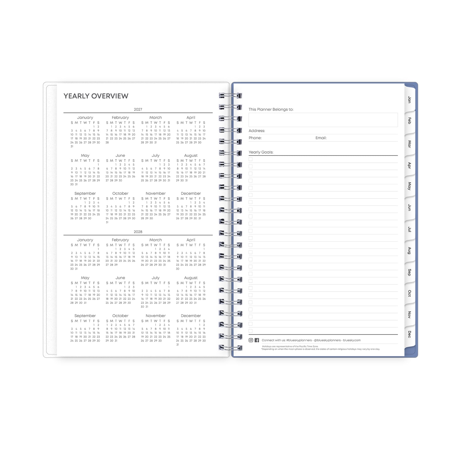 2027 Blue Sky Lindley Weekly/Monthly Planning Calendar, 5x8, 0%, Frosted PP, Jan-Dec, RY27 - Image 5