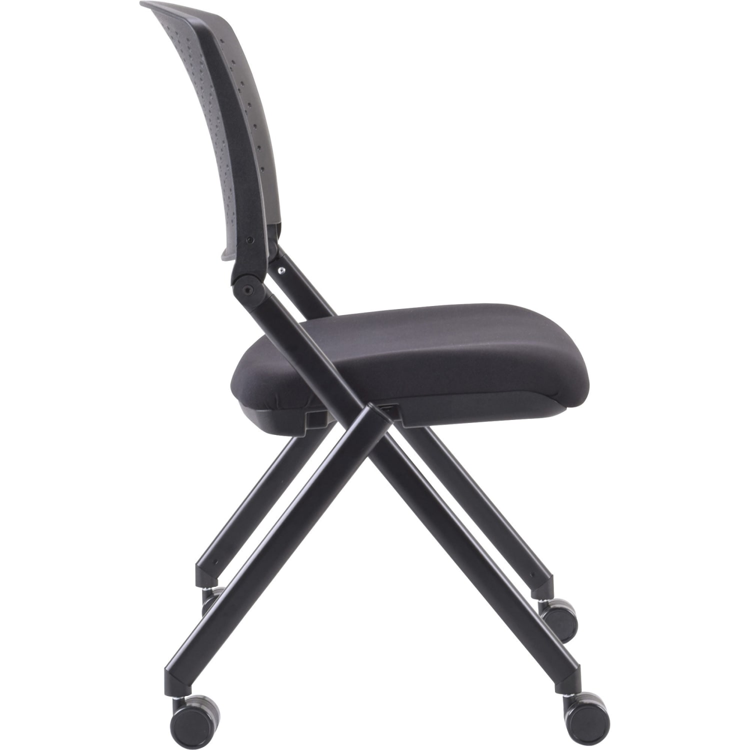 Lorell Nesting Plastic Back Chairs Black Set Of 2 Chairs PopularChairscom